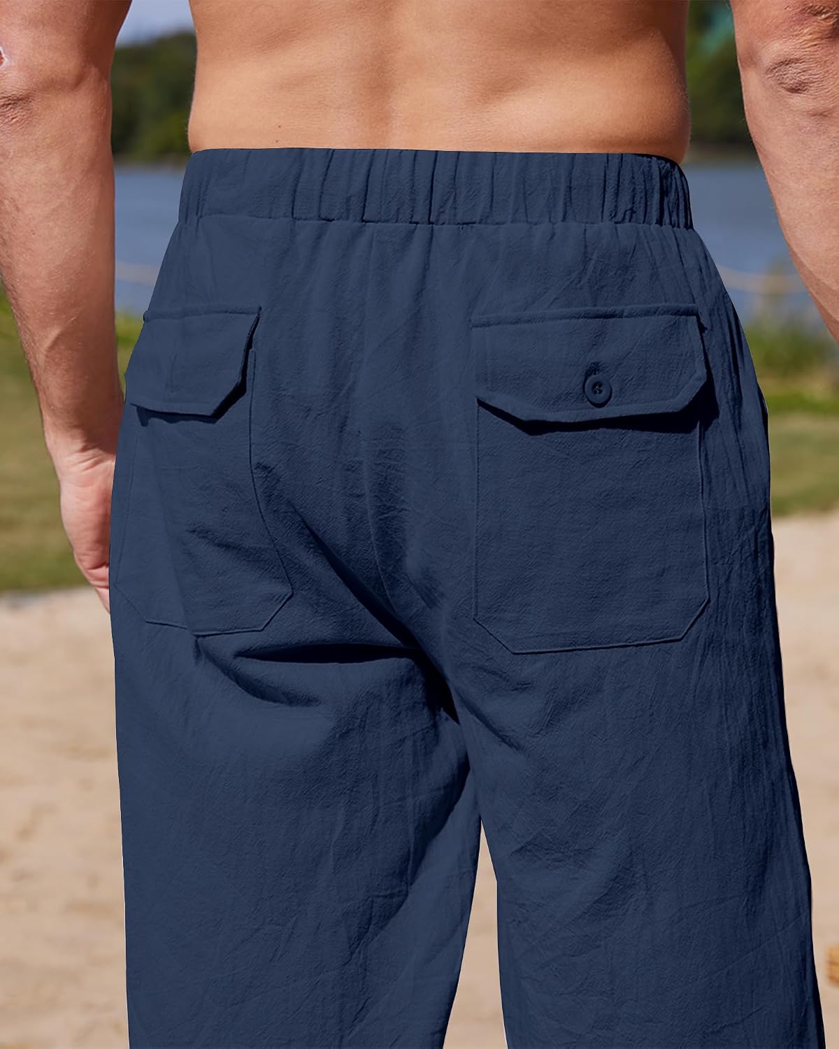 Thumbnail 2 de YAOHUOLE linen trousers with elastic waist