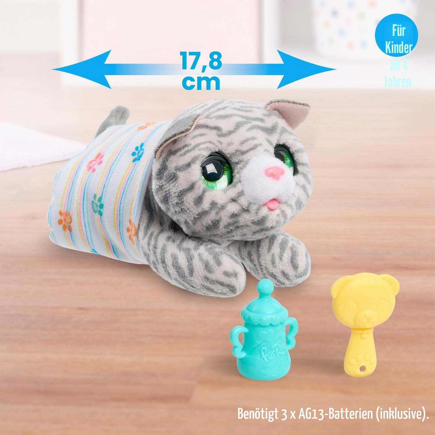 Detalle de furReal Newborns Kätzchen – Interaktives Plüschtierkätzchen von Just Play