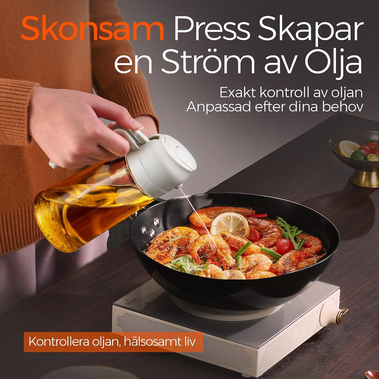 Detalle de YARRAMATE OS oljesprayflaska 470 ml – spraya och hälla, glas
