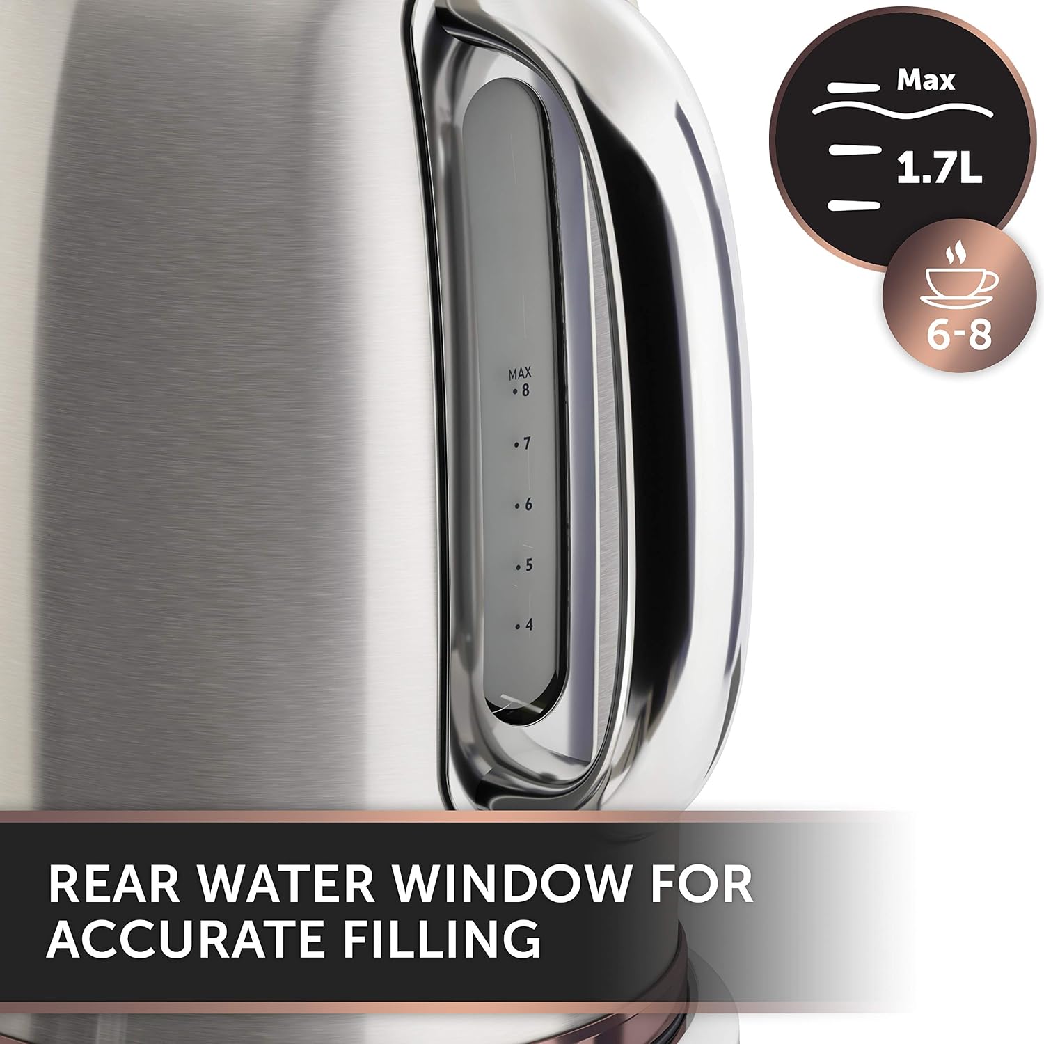 Detalle 2 de Breville Selecta Temperature Select Electric Kettle 1.7L (VKT159) – 3kW Fast Boil with Digital Temperature Control