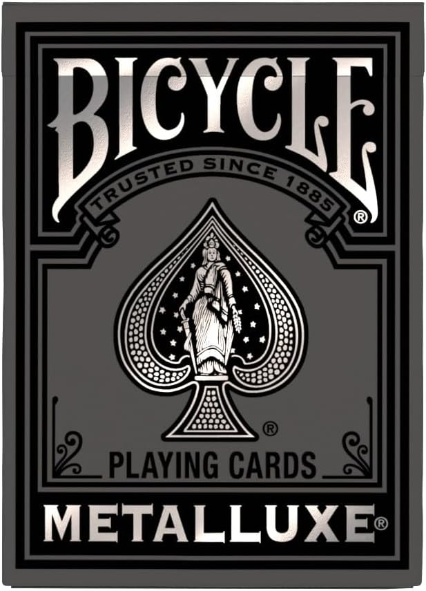 Thumbnail 1 de Bicycle Metalluxe ブラック＆シルバー トランプ ポーカーサイズ・箔デザイン・エアクッション仕上げ