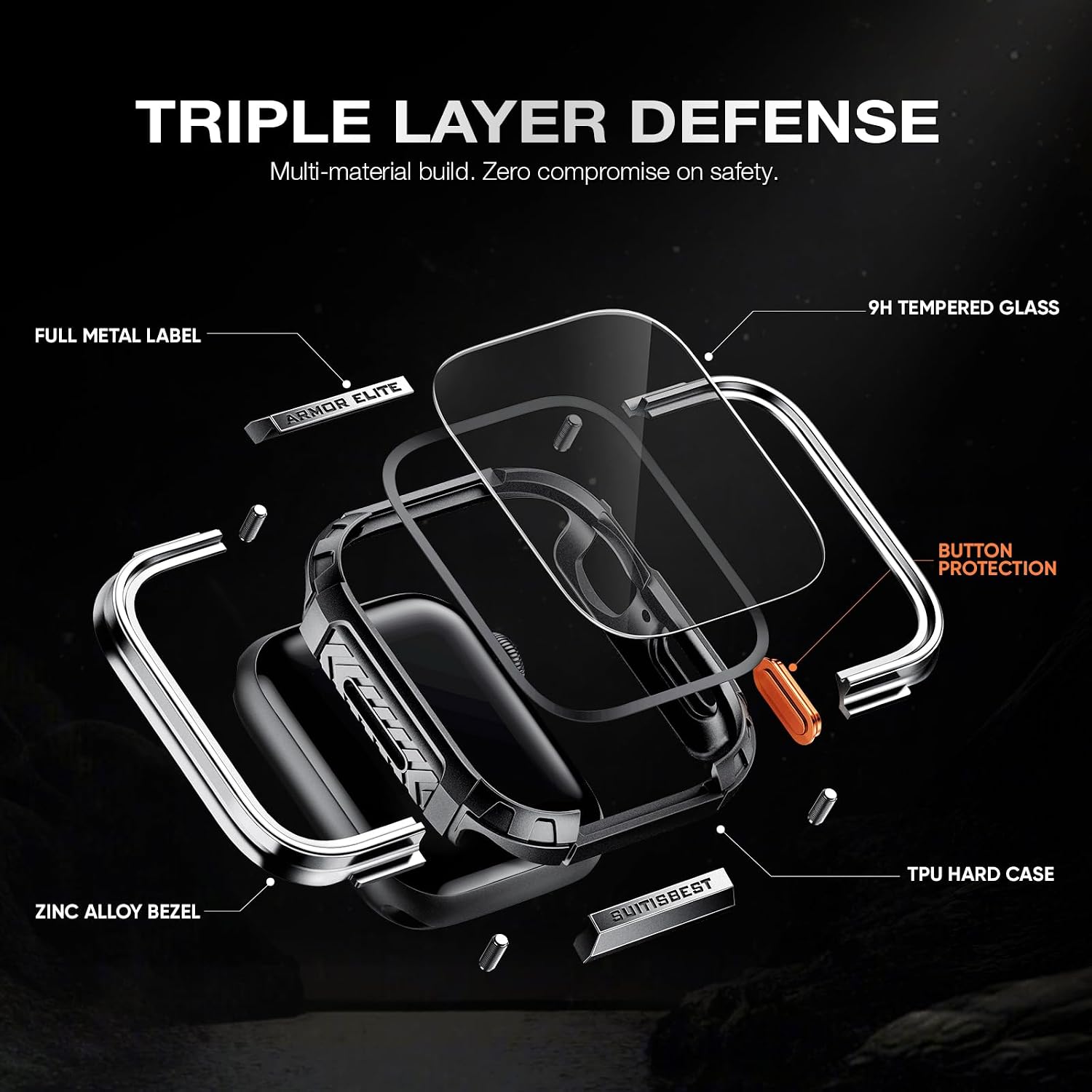 Thumbnail 1 de Suitisbest Armor Case for Apple Watch 44mm
