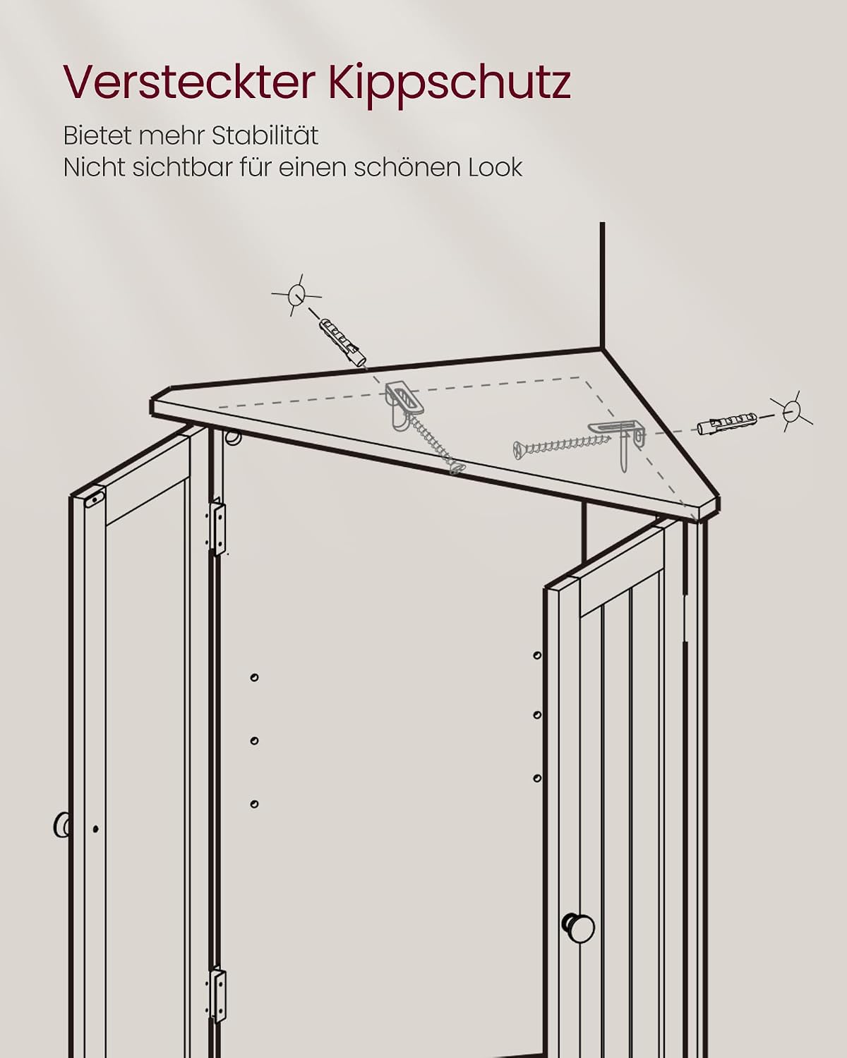 Thumbnail 5 de VASAGLE Eckschrank BBC844P31 – Verstellbare Ablage, Landhausstil, für Bad, Küche oder Wohnzimmer