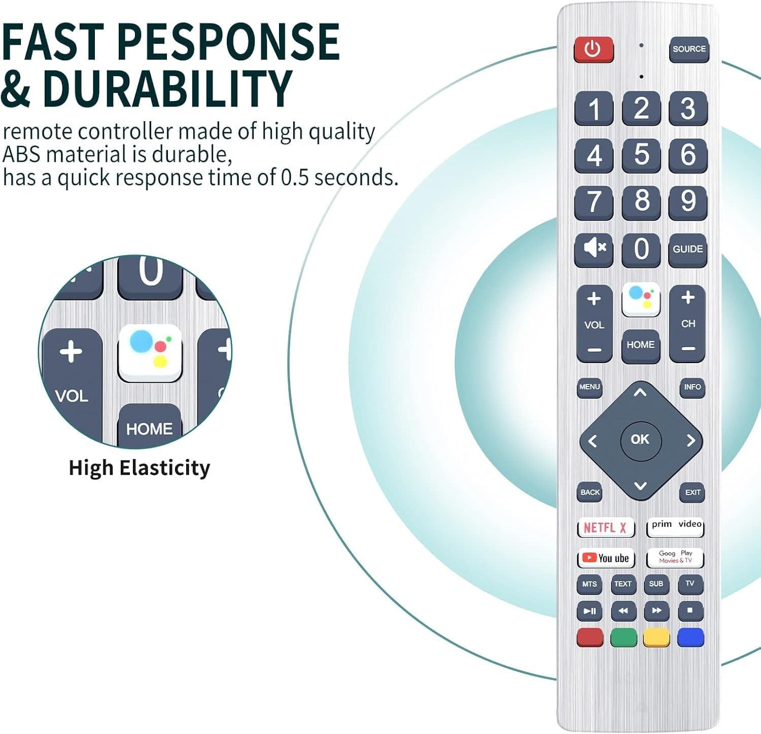 Thumbnail 1 de TCNOUMT Generic Replacement Remote for Sharp Aquos Smart HD Ultra TV — No Setup Required