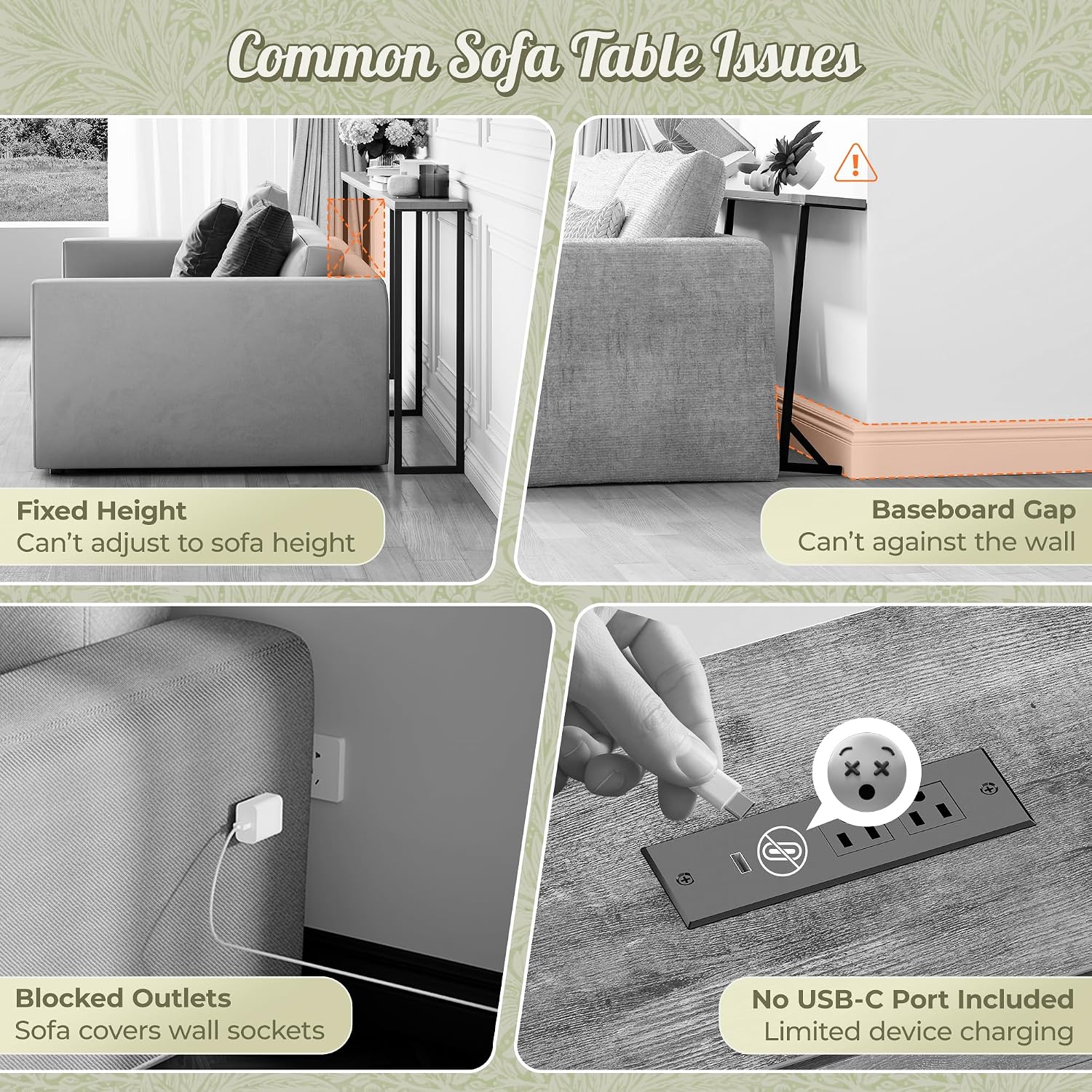 Detalle 1 de Huuger Sofa Table, 102.4-Inch