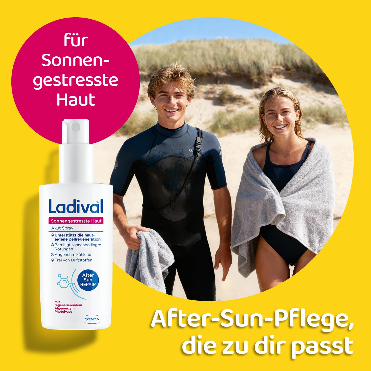 Detalle de Ladival Sonnengestresste Haut Akut Spray – After Sun Repair mit Photolyase, 150 ml