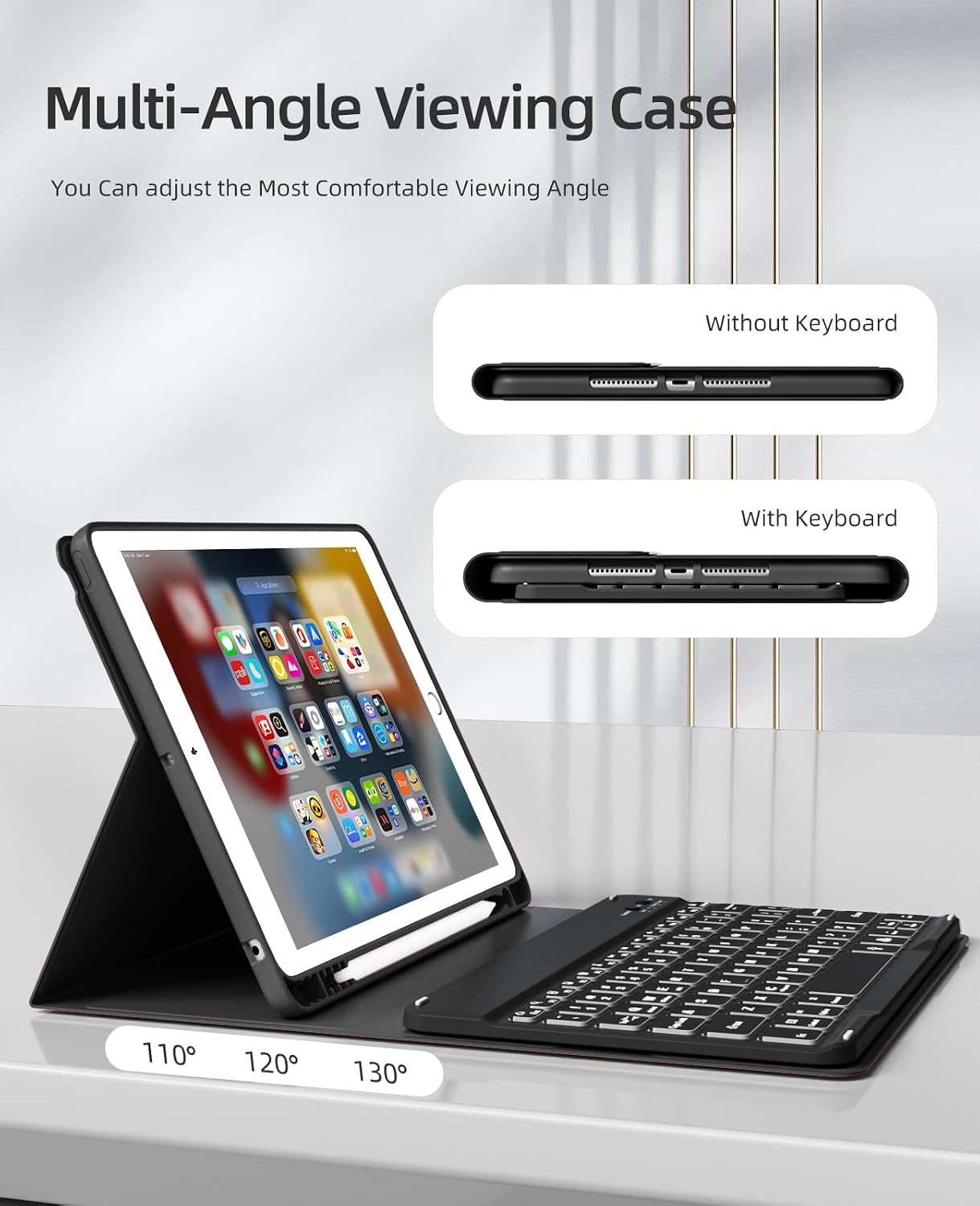 Thumbnail 4 de JKSML Tastatur Hülle für iPad 10,2 Zoll