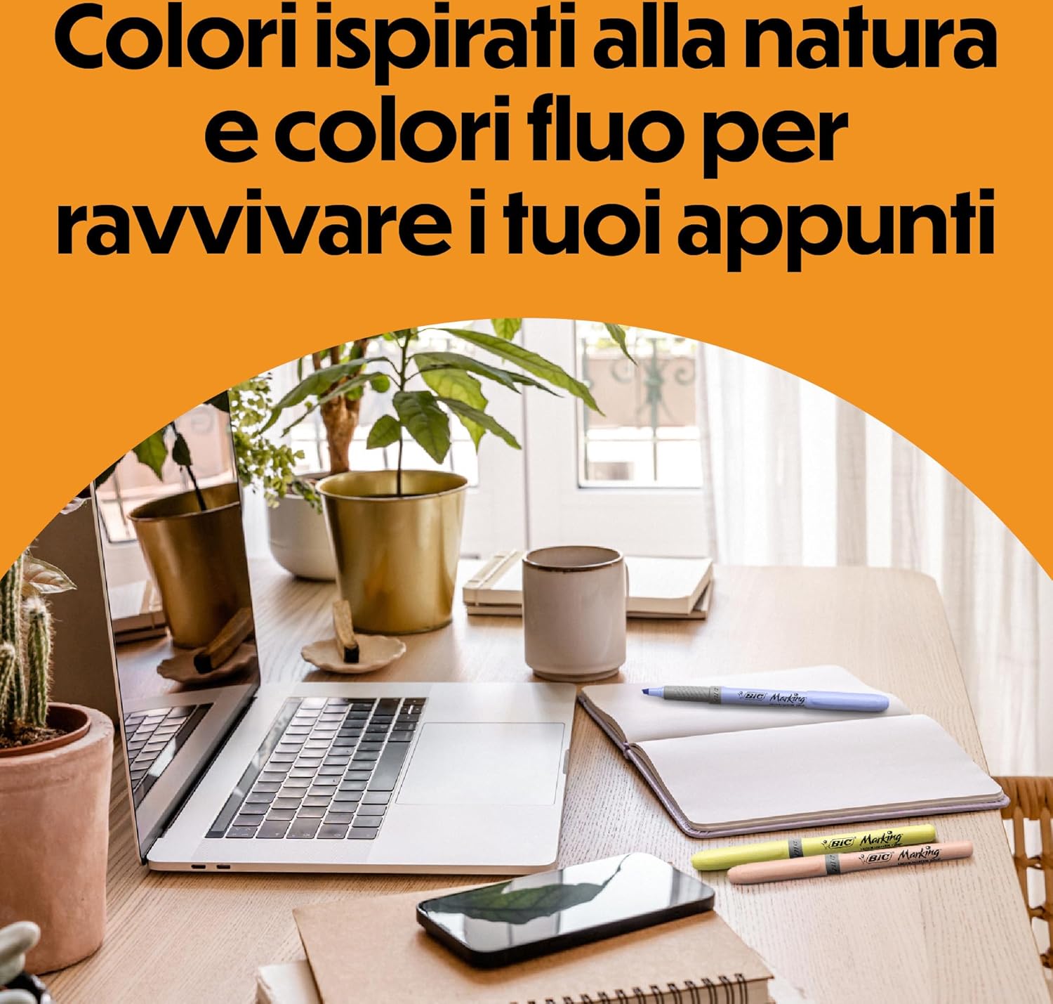 Detalle 2 de PENNE Evidenziatori BIC Highlighter Grip Pastello e Neon – con Punta a scalpello, confezione da 18 colori assortiti