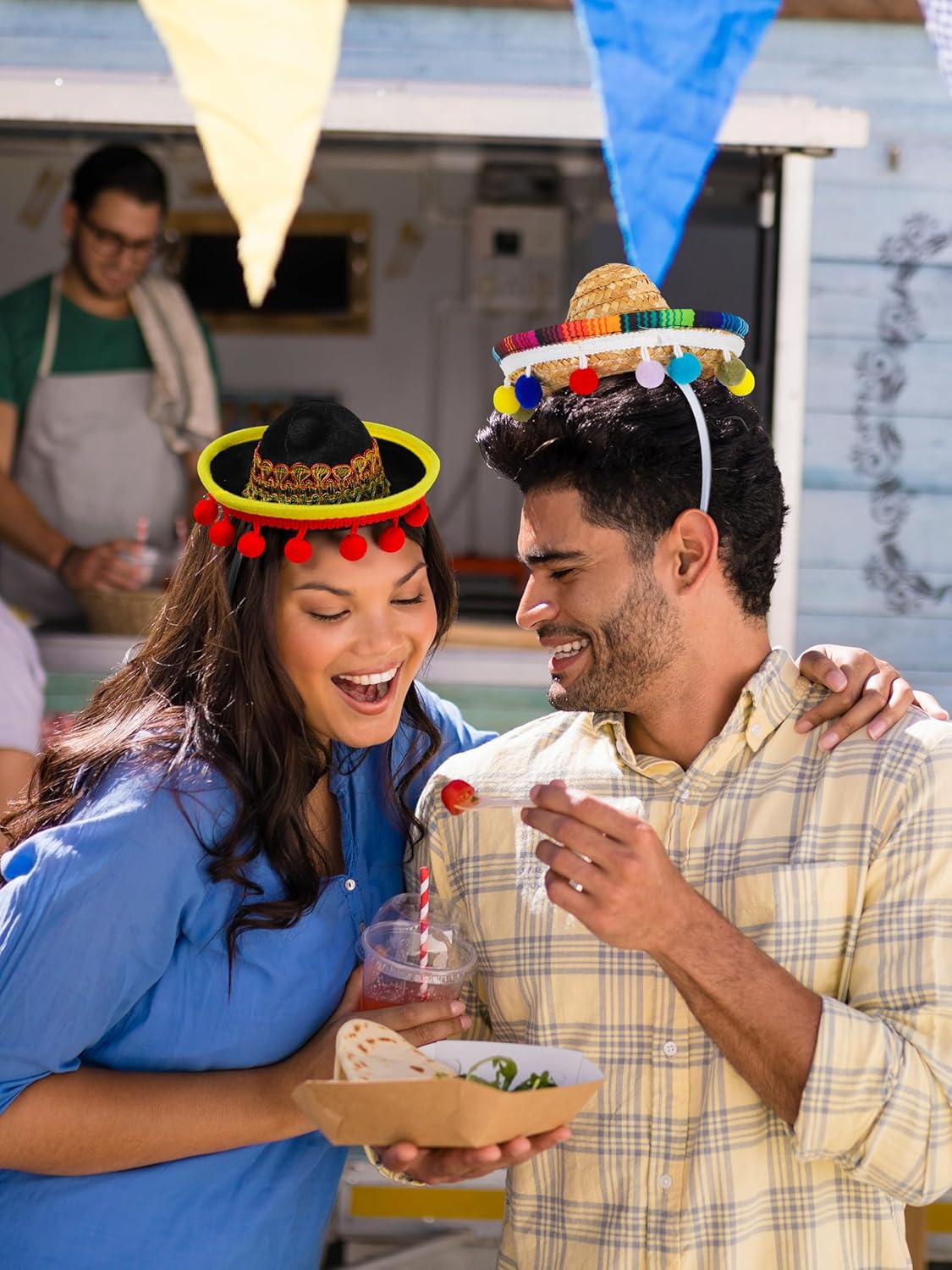 Detalle de Melisheer Cinco de Mayo mini sombrero party hat with headband