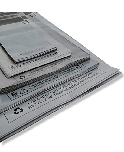 Detalle de MSDS-SOLUTIONZ 125 Grey Plastic Mailing Bags, 5 Assorted Sizes