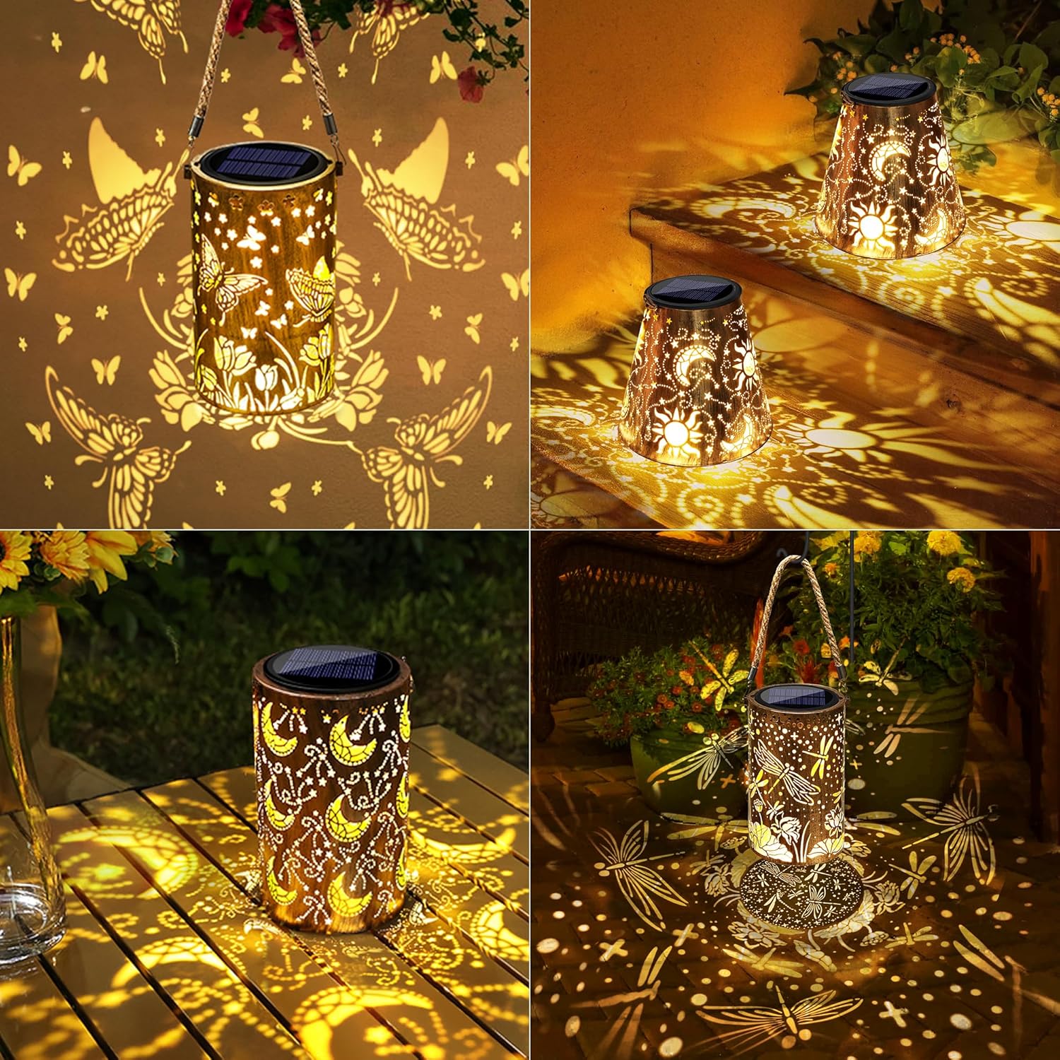 Thumbnail 4 de Qedertek Solarlampen für Außen Garten (2er-Set) mit LED Schmetterling-Motiv, IP65
