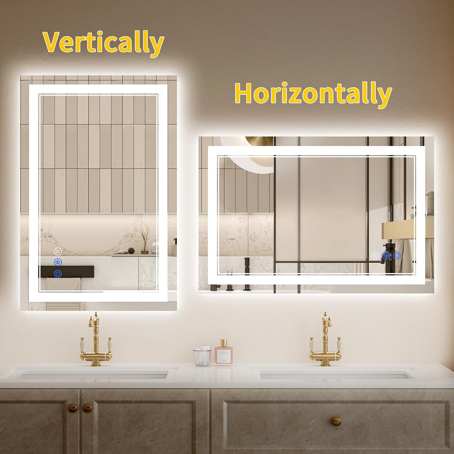 Thumbnail 6 de WISSMIELS 30"x36" LED Bathroom Mirror with Lights – Anti-Fog, Backlit + Front Lit, Dimmable, 3 Color Temperatures, Tempered Glass