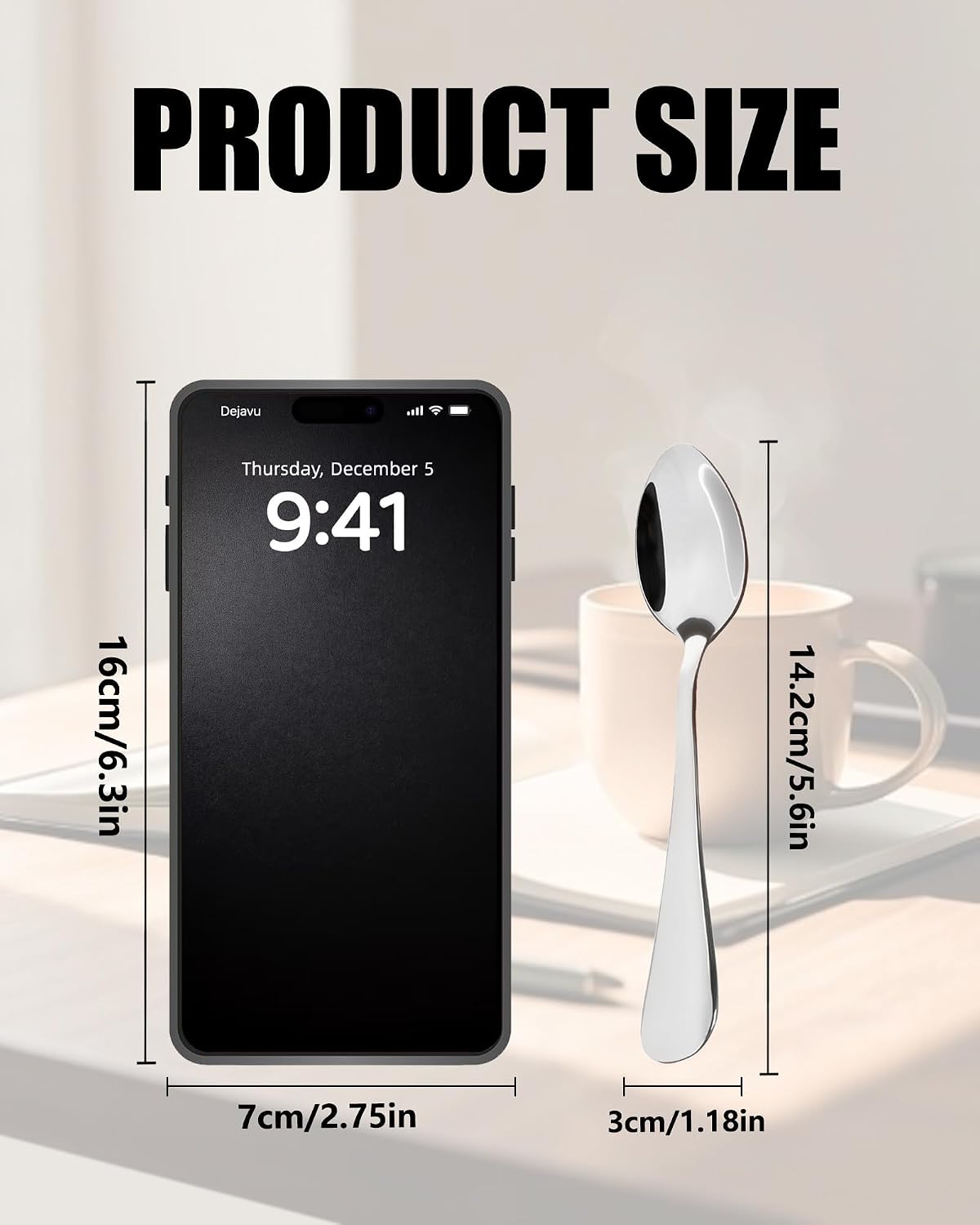 Detalle 2 de lulir 610120 – łyżeczki do kawy i herbaty ze stali nierdzewnej, 14 cm, 12 szt.