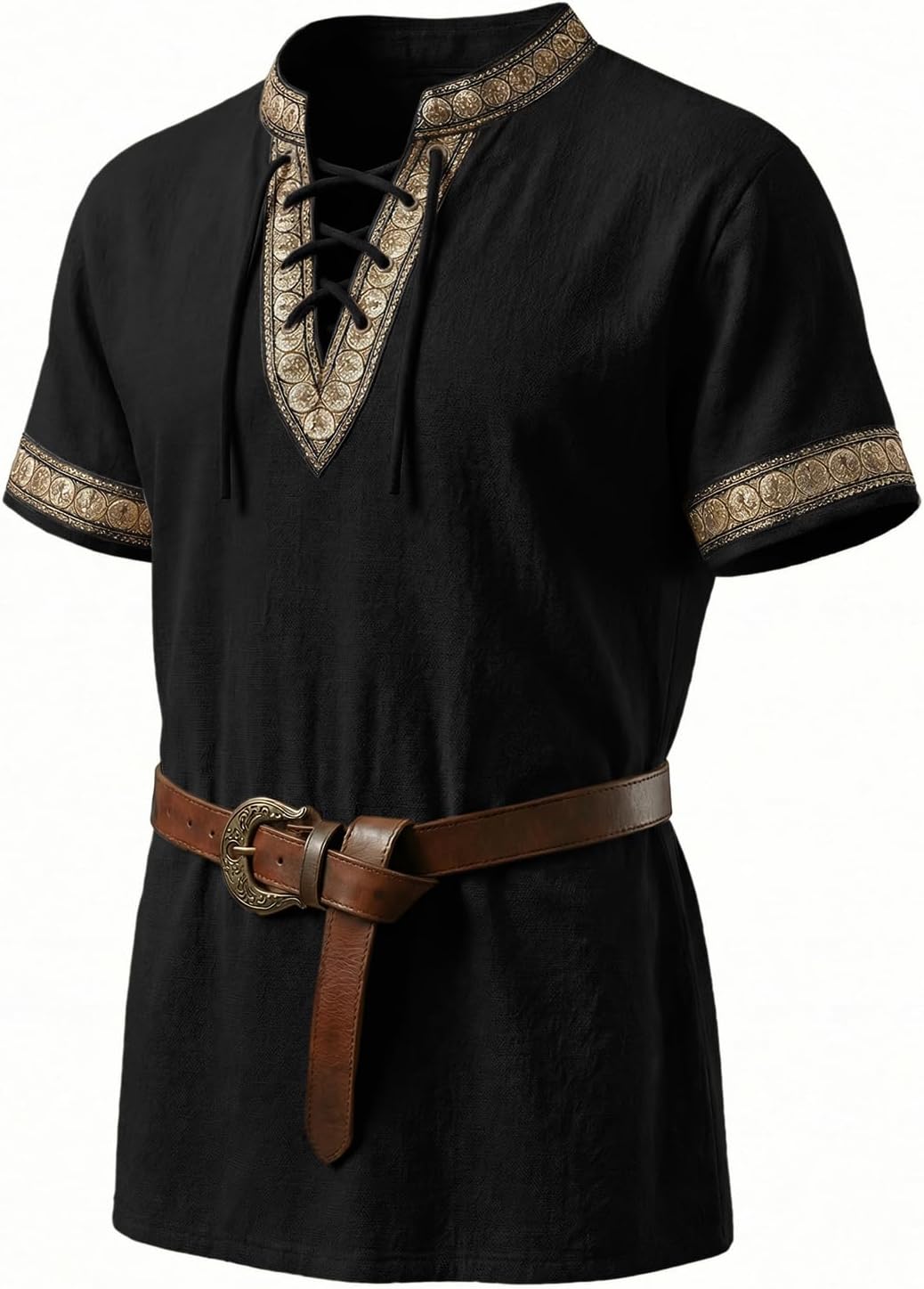 Detalle de Runcati Medieval Costume Shirt in Pure Cotton