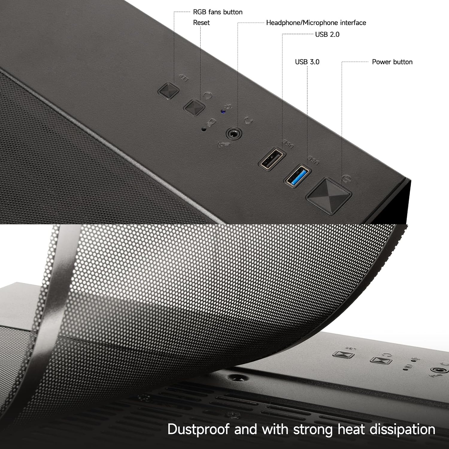 Detalle de WIWB Gaming Desktop PC with Ryzen 5 4500 and GeForce RTX 3050