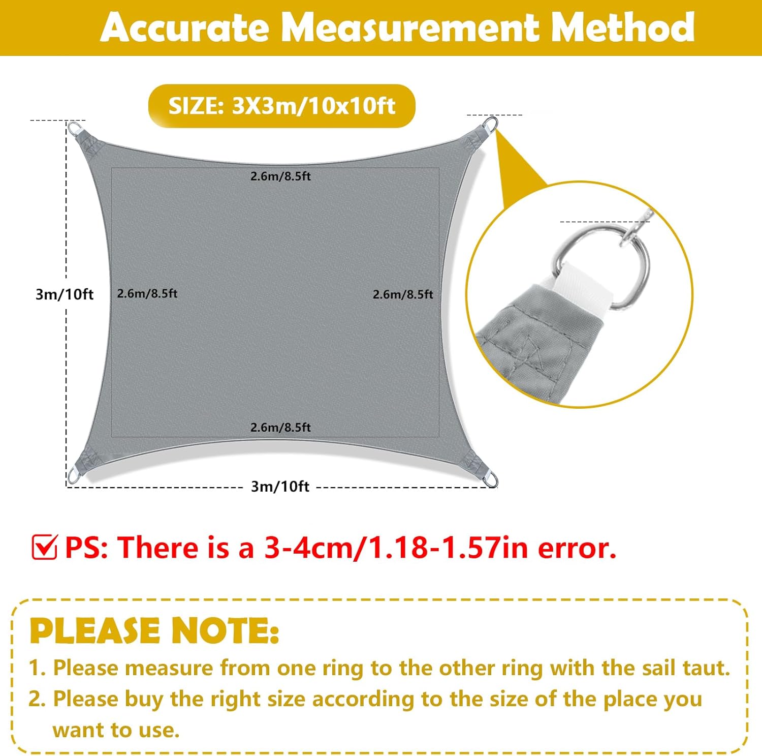 Thumbnail 1 de Mokani Sun Shade Sail 3 x 3m UV shade