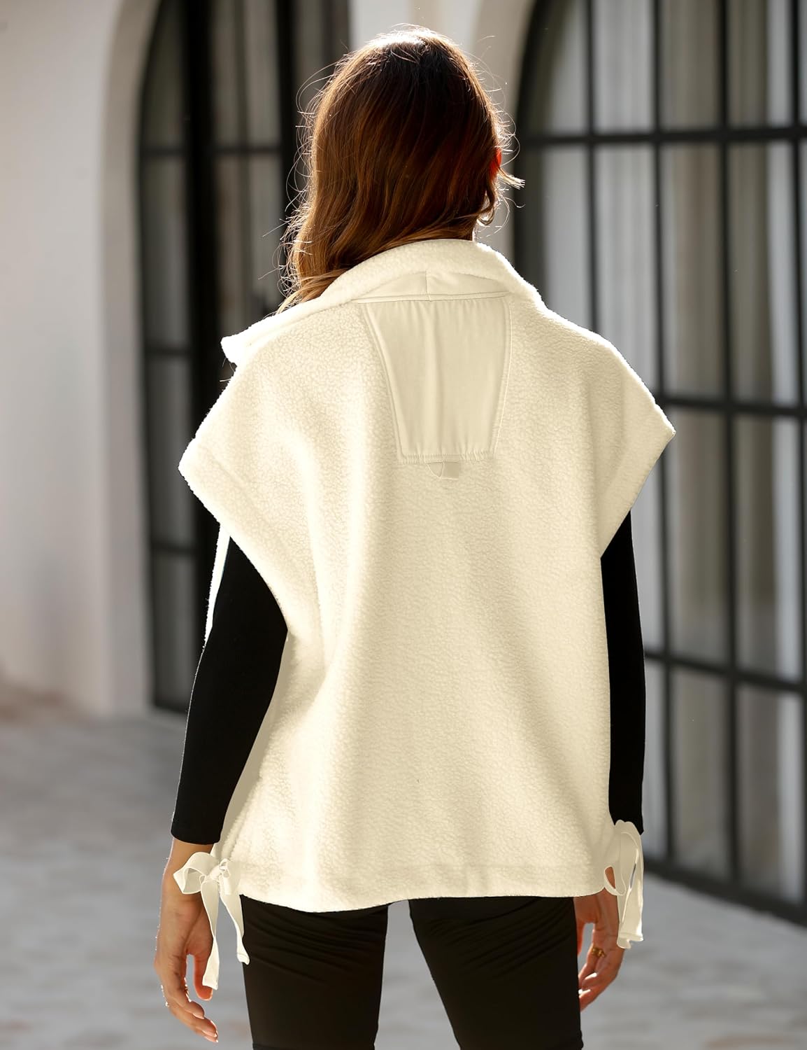 Thumbnail 3 de OPCAKM Women's Fuzzy Fleece Vest Gilet with Pockets