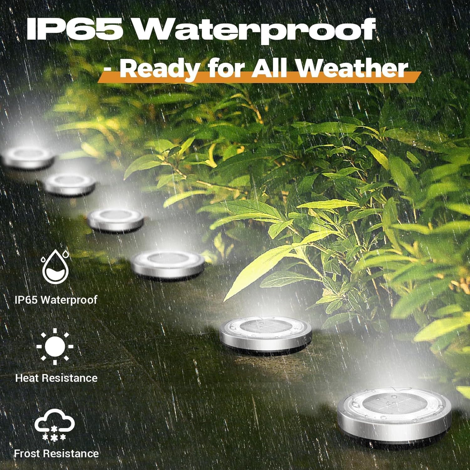 Thumbnail 2 de Vighep Solar Lights Outdoor Garden – 12 Pack Super Bright LED Disk Path Lights