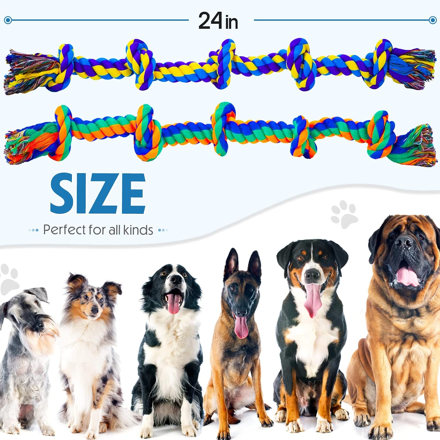 Thumbnail 6 de XL Indestructible Dog Toys for Aggressive Chewers – Large cotton rope chew toy for heavy chewers (2 pack)