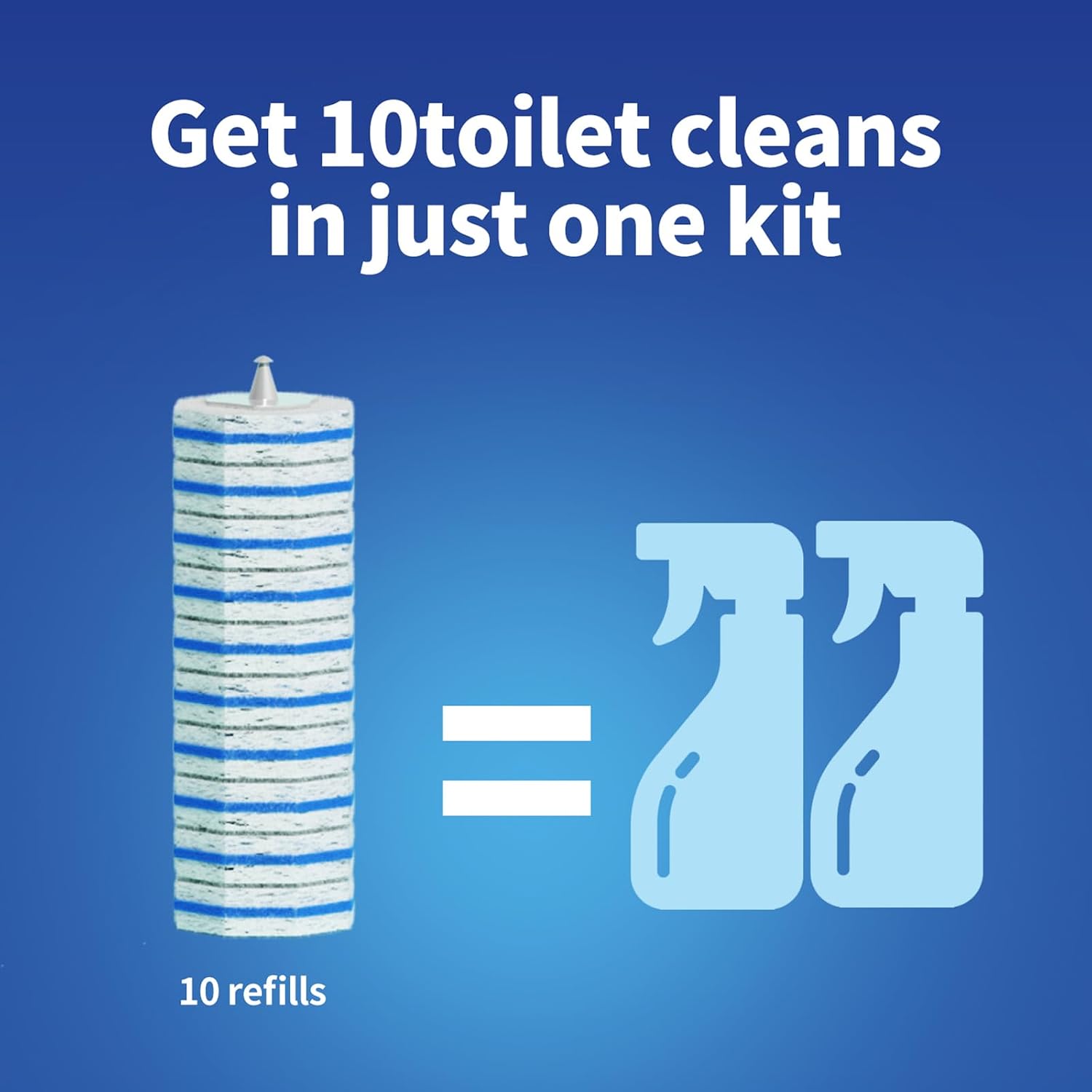 Detalle de 60pc Disposable Toilet Brush Refills with Self-Cleaning Foam Heads