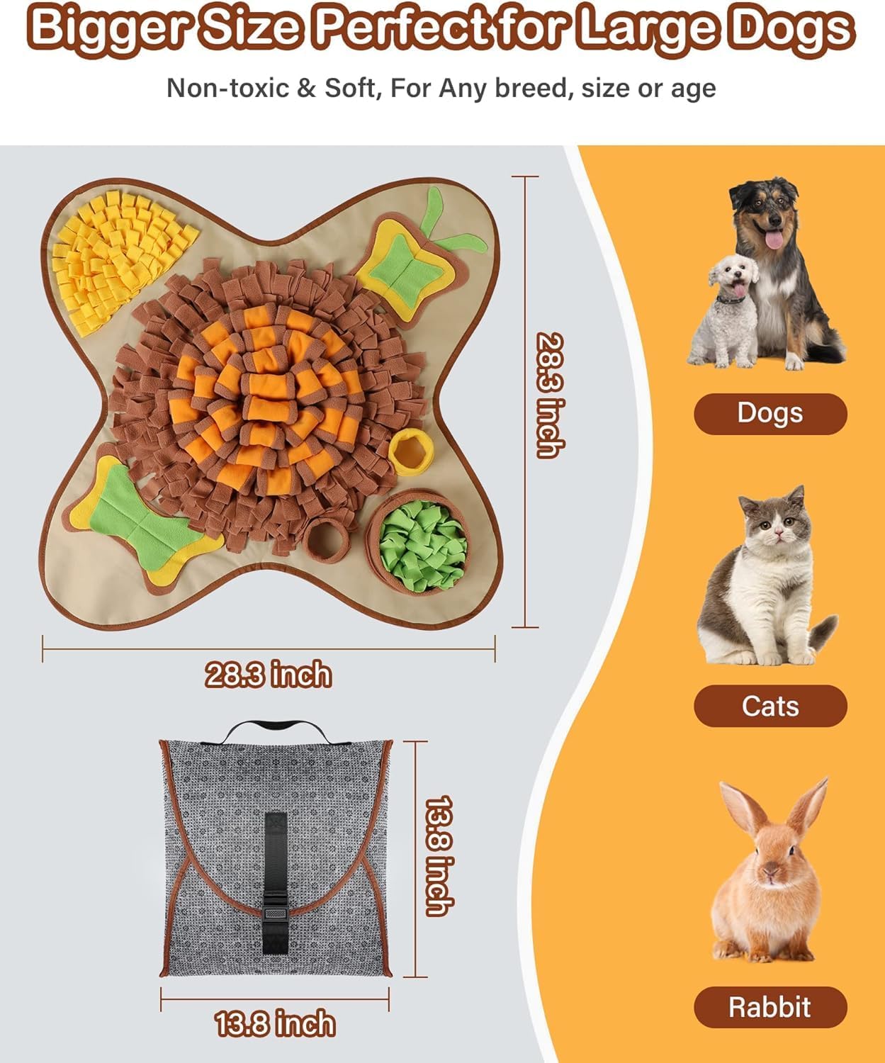 Detalle de HOPET Dog Snuffle Mat, 28.3 x 28.3 inches