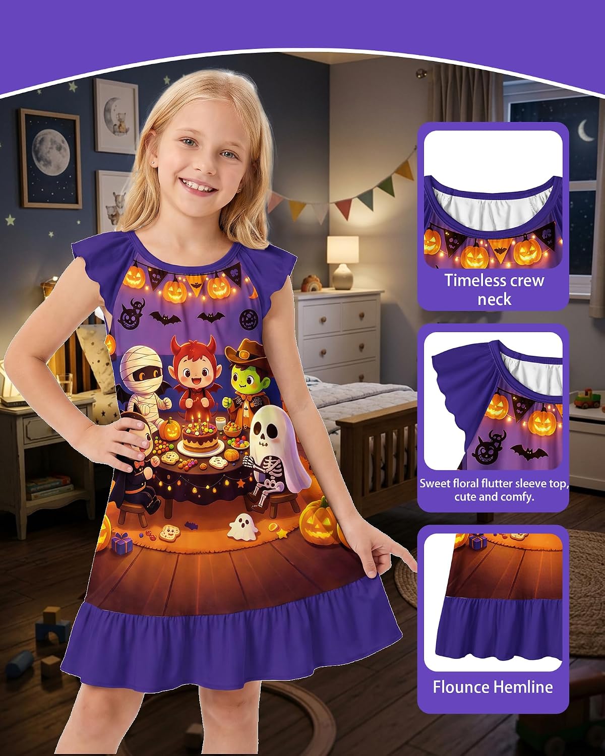 Detalle 2 de LQSZ Girls' Nightgown, 3–10Y