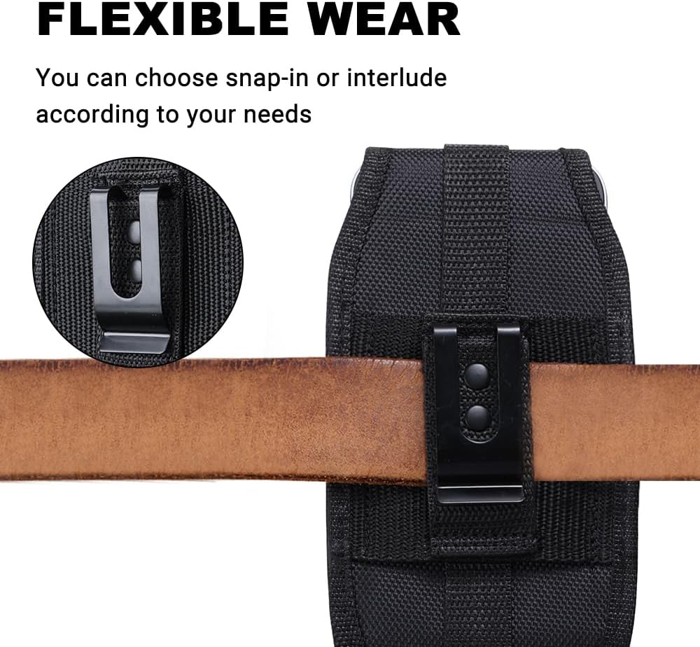 Detalle de Cell Phone Holster: Heavy Duty Nylon Mobile Holster Case with Belt Clip