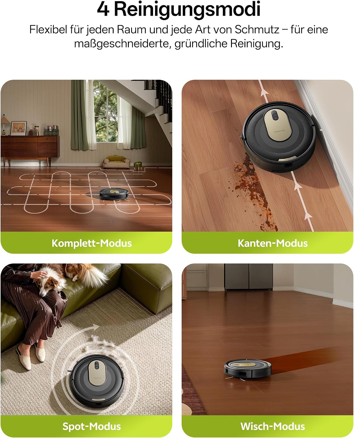 Detalle de Vexilar W8 Saugroboter mit Wischfunktion – 2600Pa, 130 Minuten Laufzeit, Gyroskop-Navigation