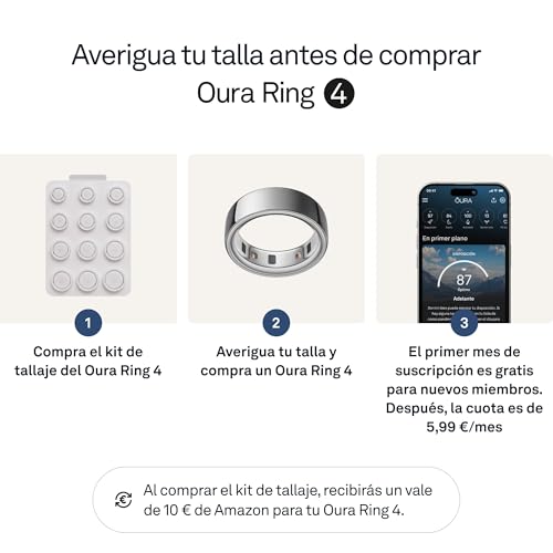 Detalle de Oura Ring 4 Silber Größe 8 – 8 Tage Batterie