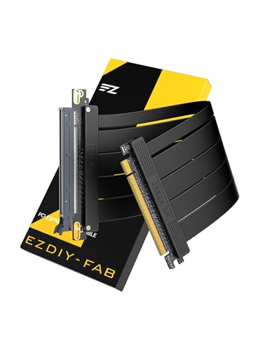 Detalle de EZDIY-FAB Câble rallonge PCIe 5.0 pour GPU, droit, 20 cm – Noir