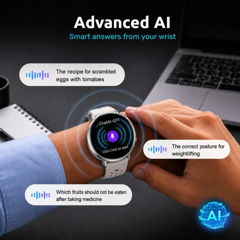 Detalle de Nilait Watch Nova Pro: smartwatch AMOLED 1.43” con GPS, IA y llamadas Bluetooth (Blanco)