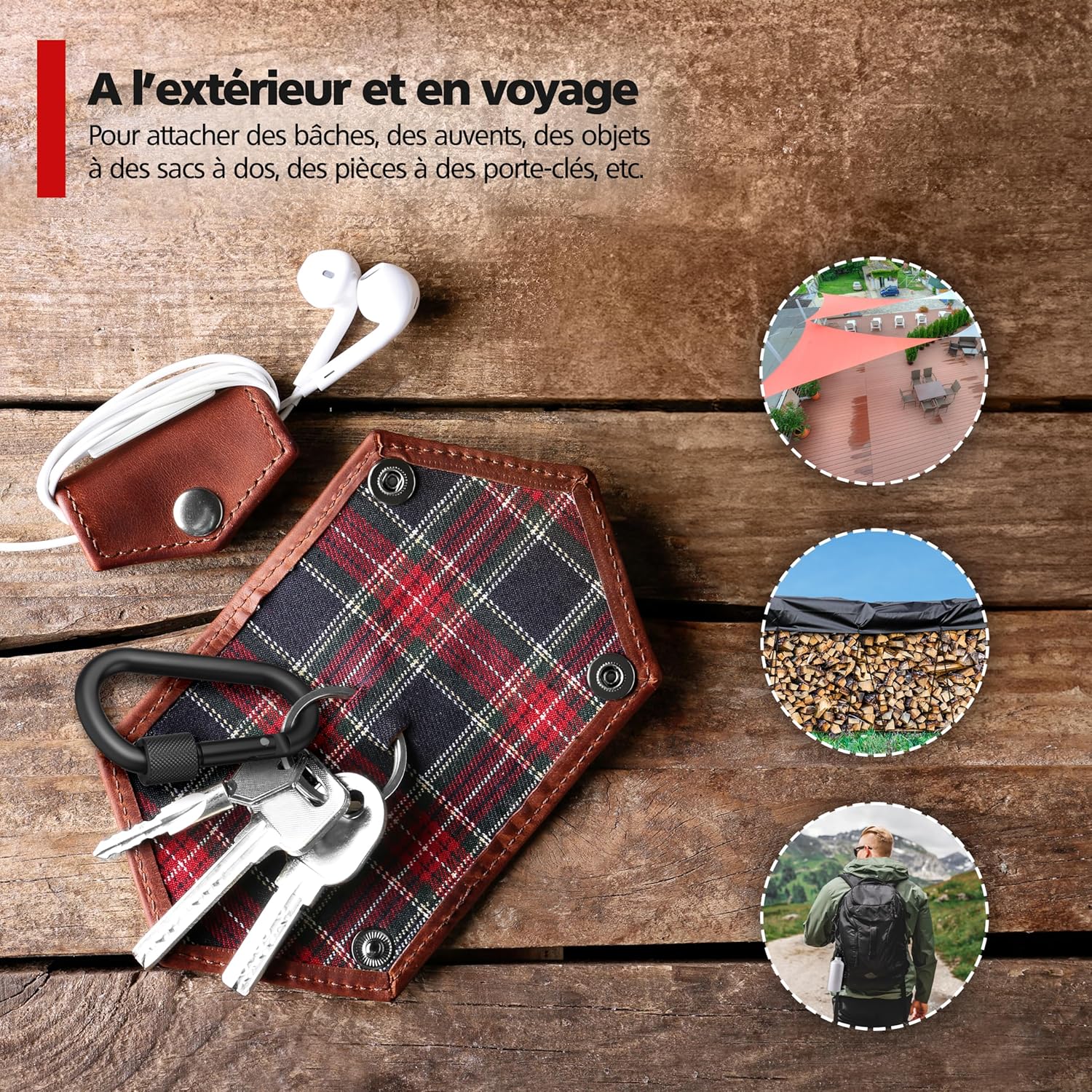 Thumbnail 5 de RAVN HAMAN – 10 mousquetons de sécurité à vis, aluminium, 8 mm, intérieur/extérieur (jusqu'à 30 kg chacun)