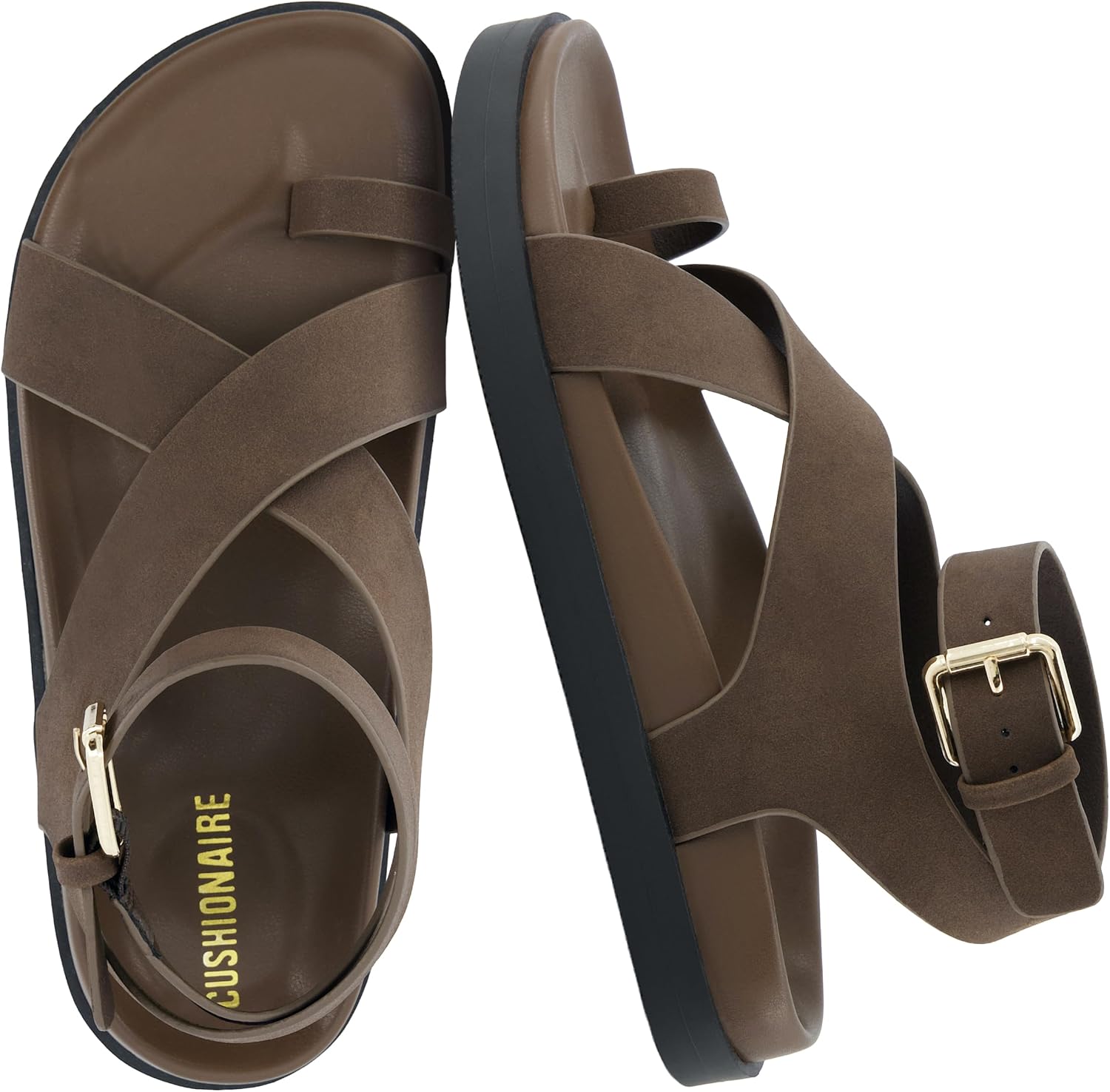 Detalle de CUSHIONAIRE Entry Women’s Ankle Wrap Platform Sandal with Molded Footbed