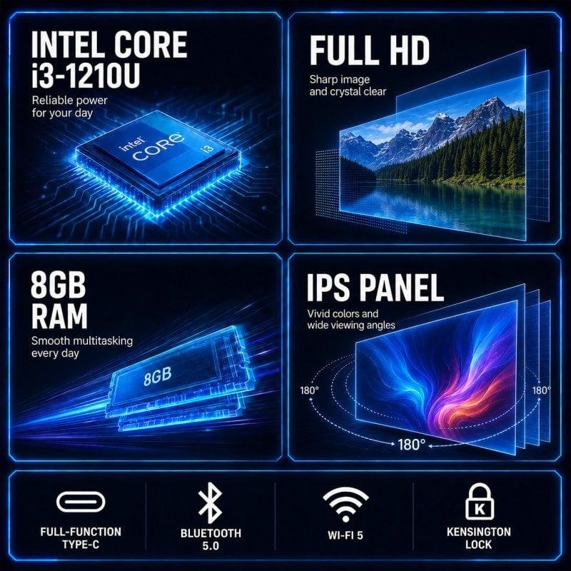 Detalle 2 de Alurin Flex Advance 15.6" con Intel Core i3-1210U, 8 GB/512 GB: equilibrio para estudios y productividad