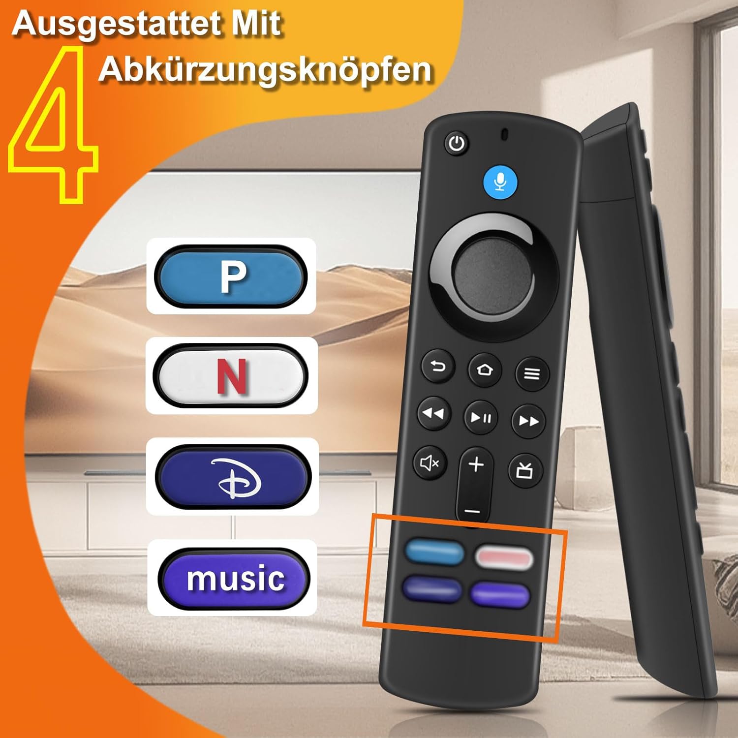 Thumbnail 3 de Ersatz-Sprachfernbedienung (3. Gen) mit Bluetooth und 4 Abkürzungsschlüsseln – kompatibel mit Smart TV 2/3 Gen, 4K, TV Cube (2./3. Gen)