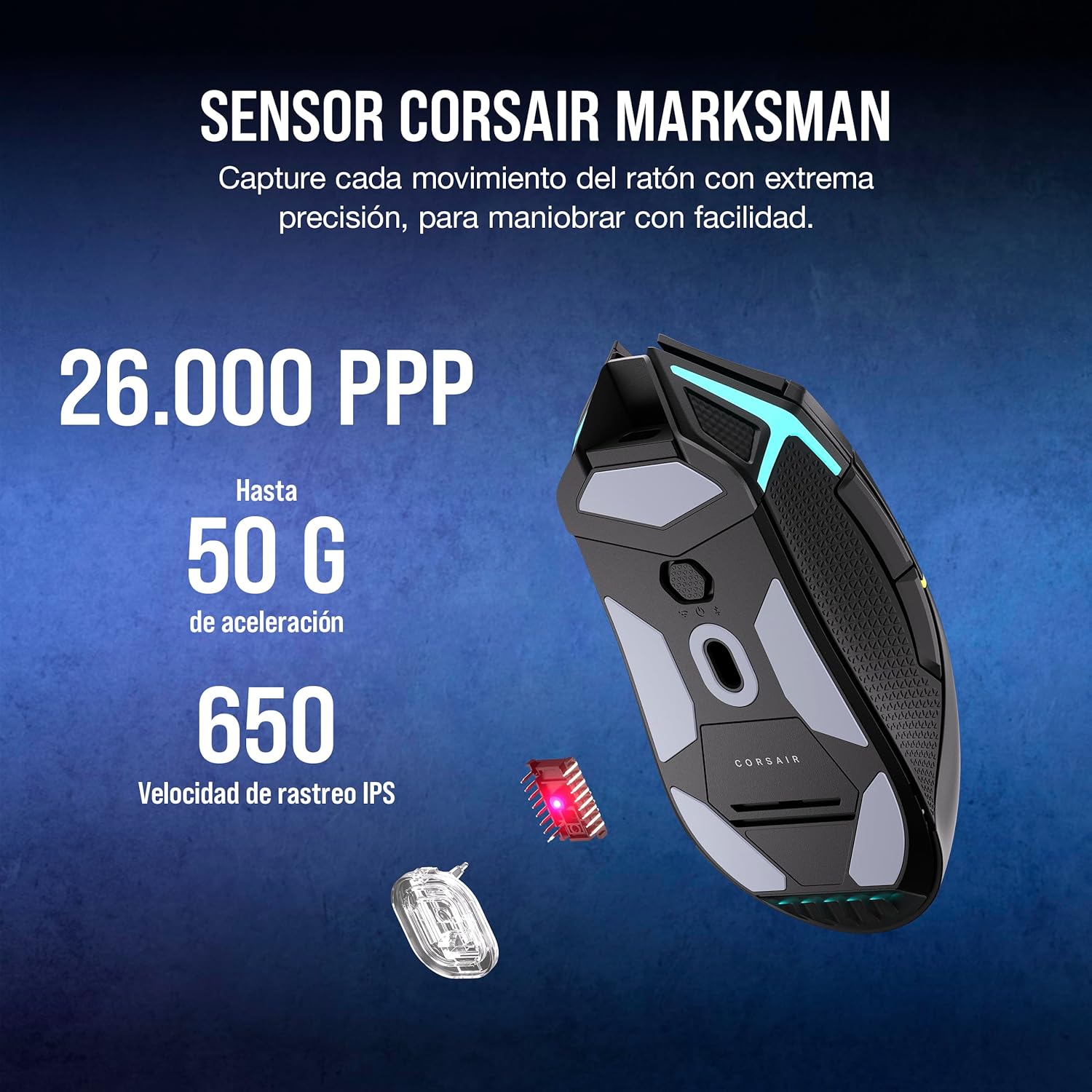 Thumbnail 3 de Corsair NIGHTSABRE WIRELESS RGB Ratón Gamer 26,000 DPI
