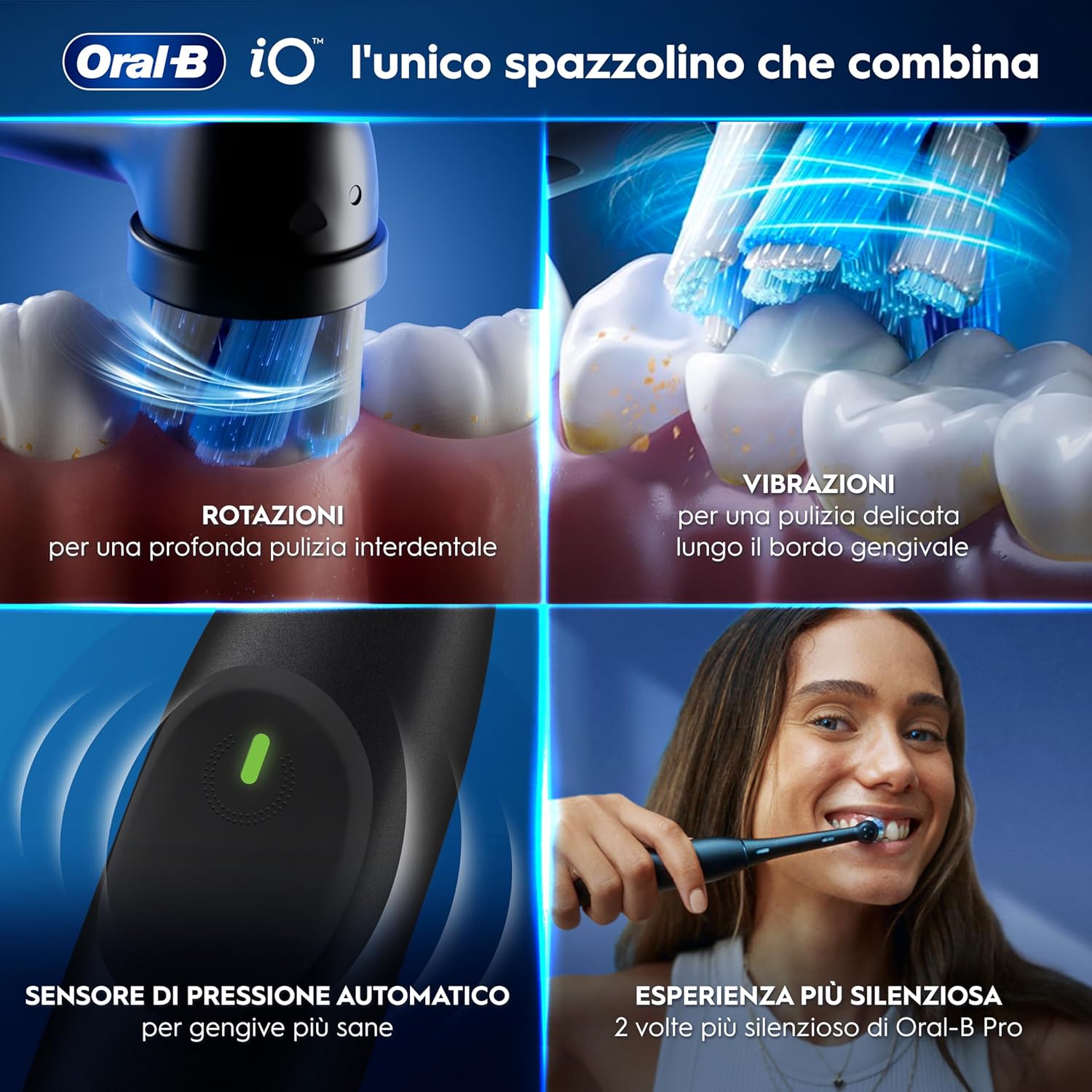 Thumbnail 3 de Oral-B iO 2 spazzolino elettrico nero con custodia e testina di ricambio 🪥