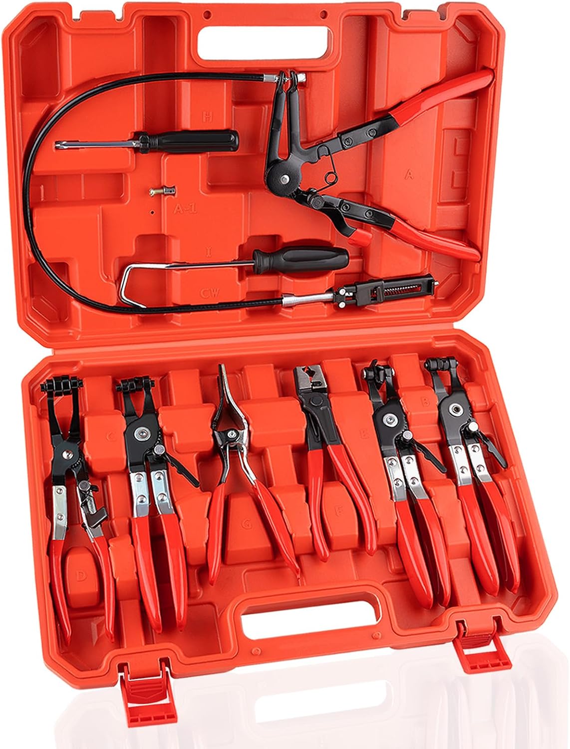 Detalle de jiouxip GSQ003 9-Piece Hose Clamp Pliers Set, Carbon Steel, Long Reach