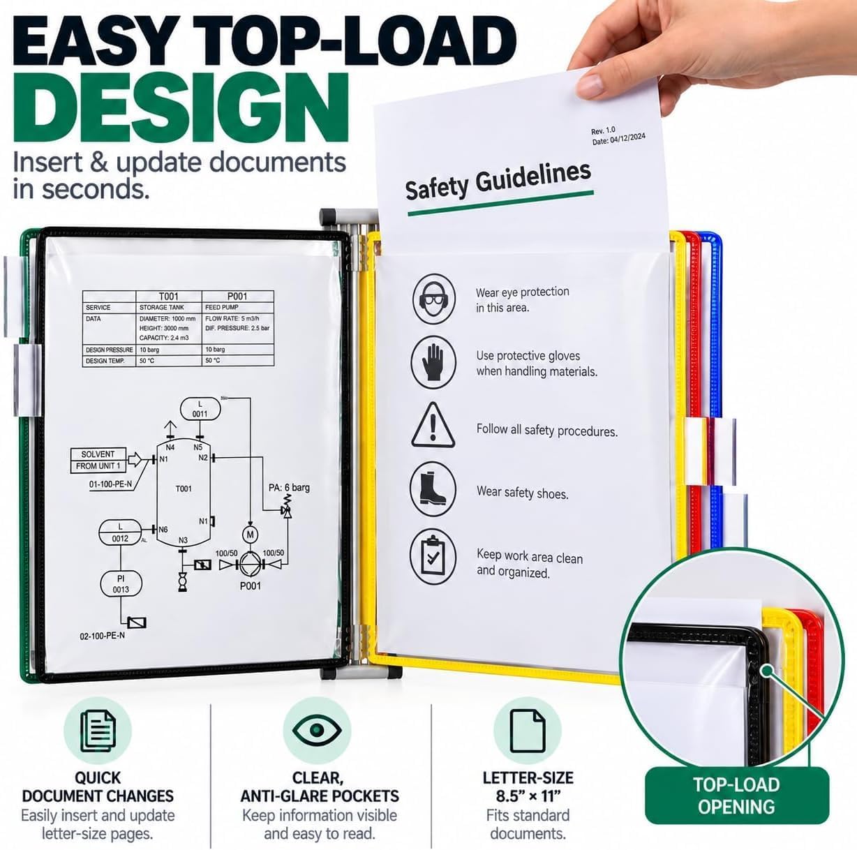 Detalle 2 de Tarifold Wall-Mount Reference Display, 5 Pockets