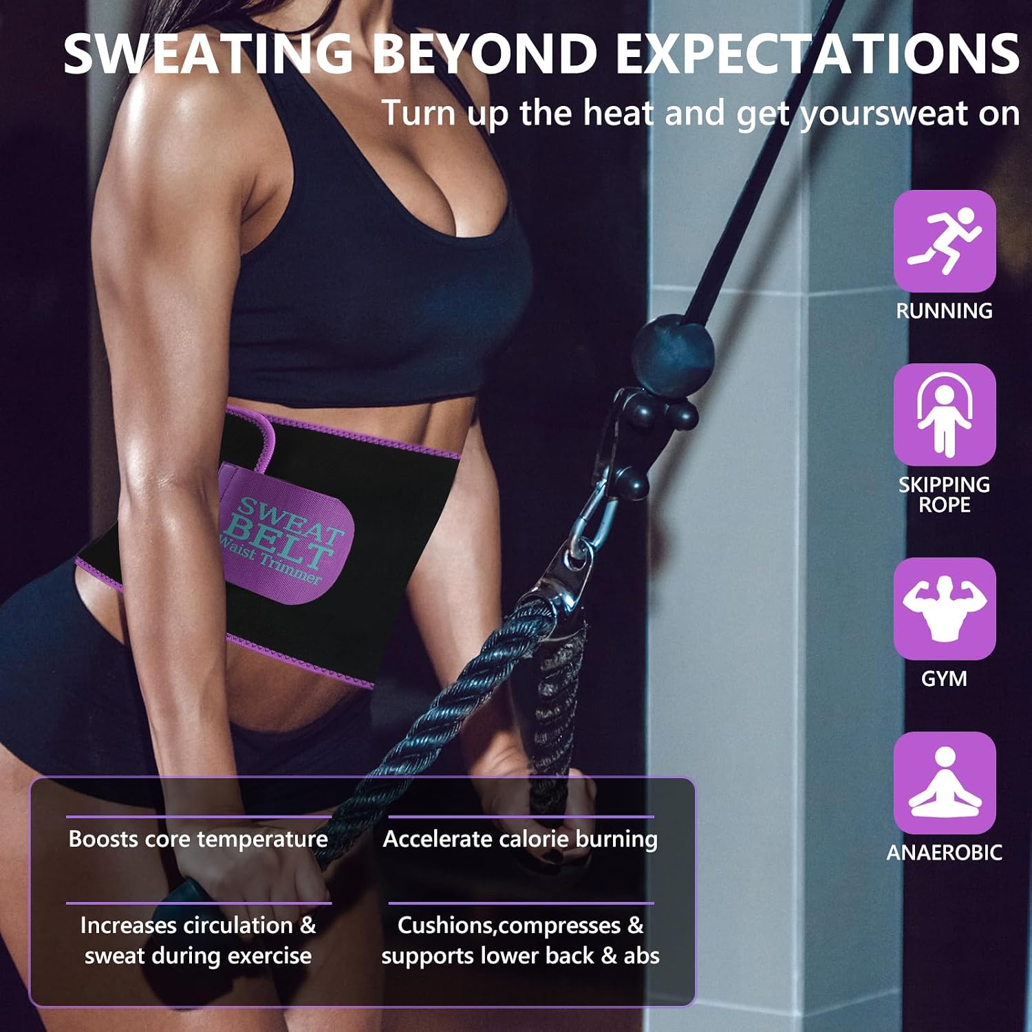Detalle de MORECOO Waist Trainer for Women with Stretchy Fabric