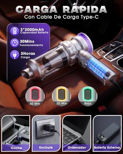 Thumbnail 4 de Ortiny Aspirador de Mano 28000PA: potencia sin cable para coche y hogar