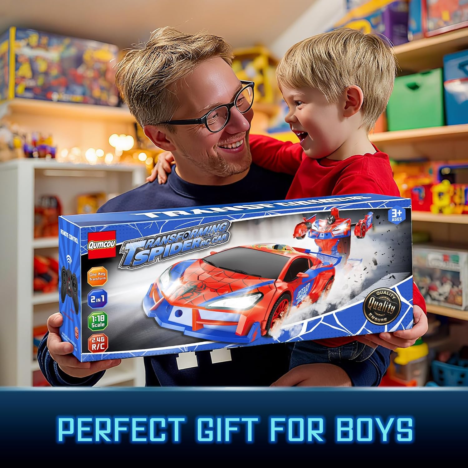 Thumbnail 6 de Qumcou Spider Toys: One-Button Transforming Spider Hero RC Car