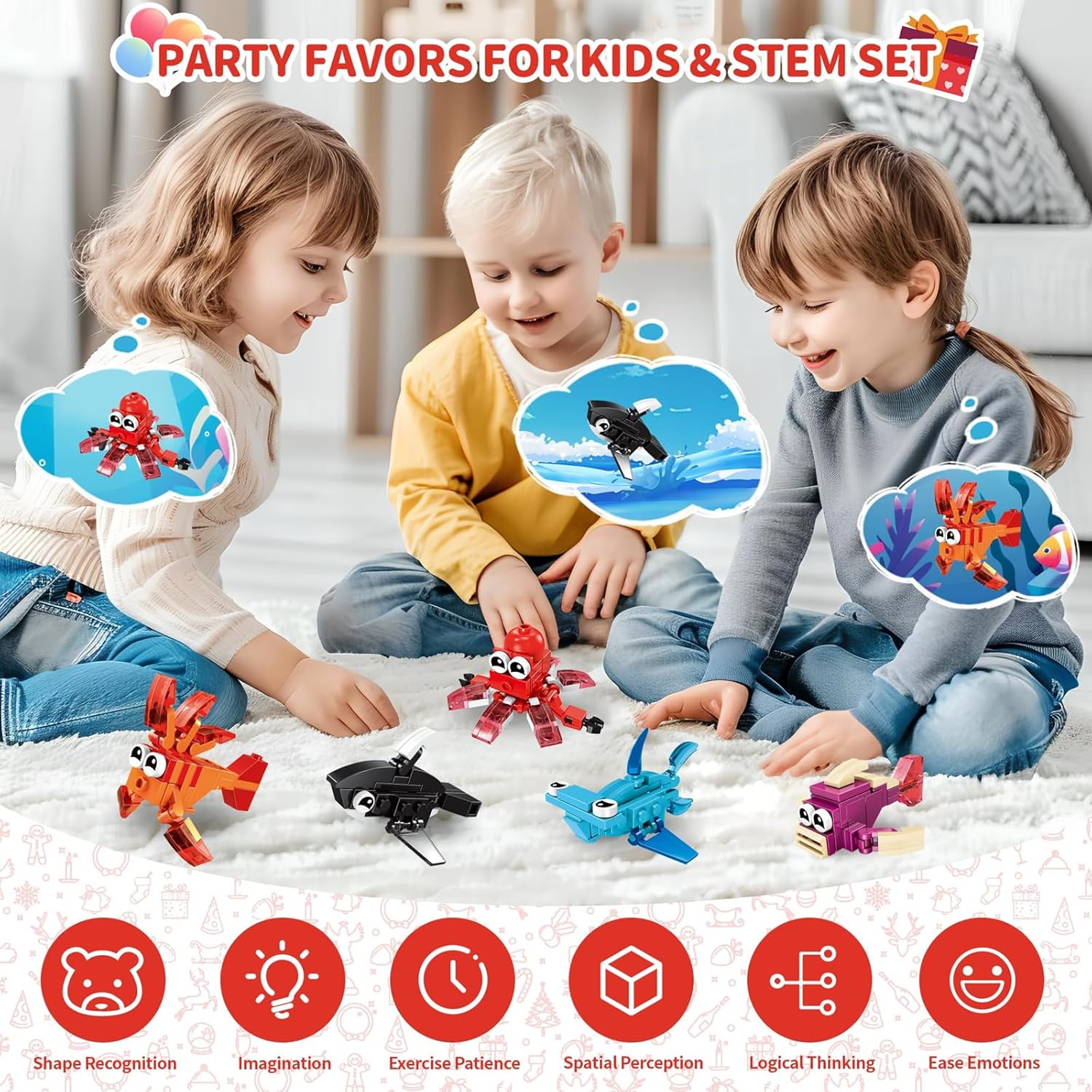 Thumbnail 2 de JoyJoyful Marine 12-Pack 3-in-1 Animal Building Sets for Kids