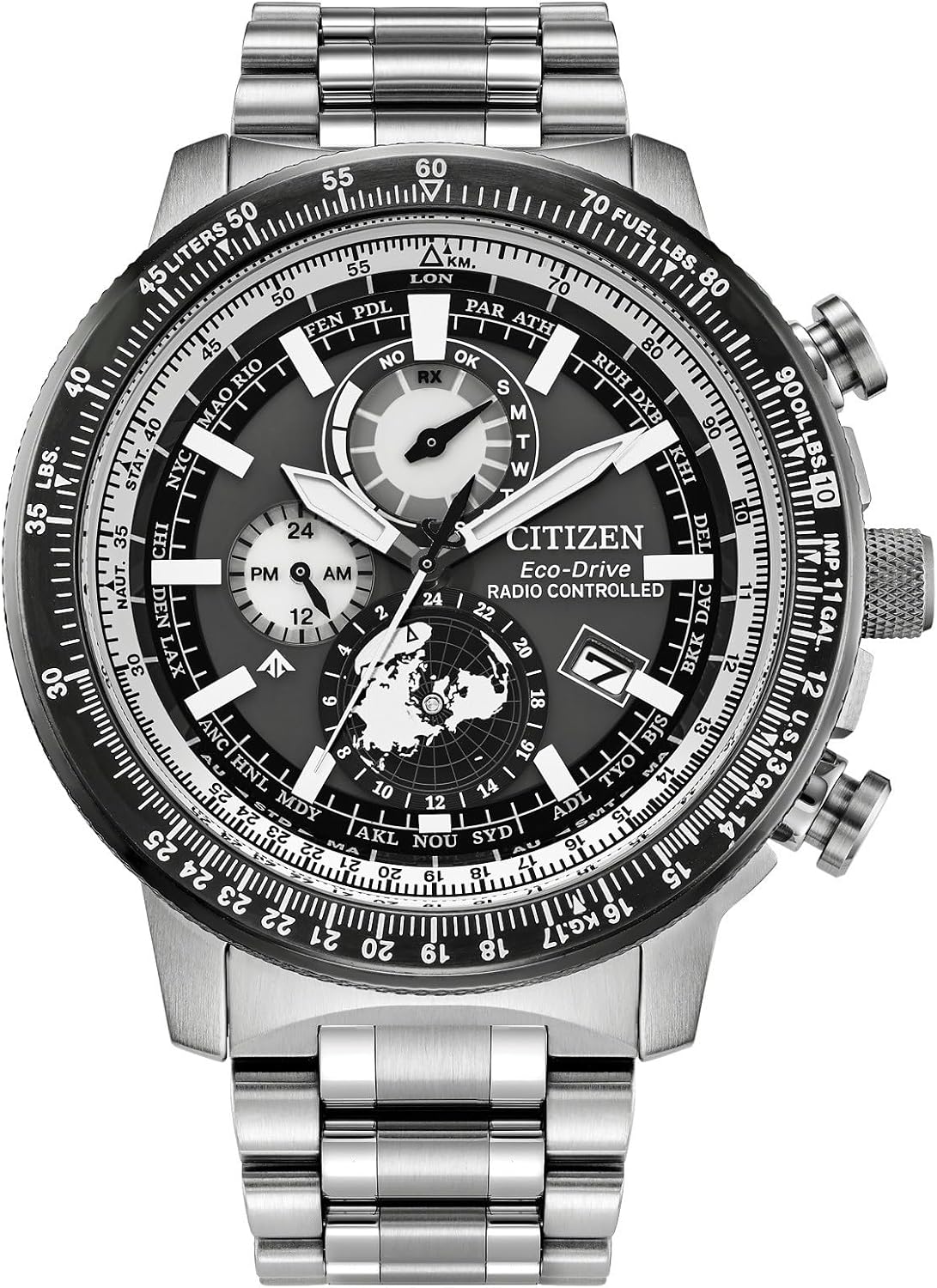 Detalle de Citizen Promaster Geo Trekker Eco-Drive Herrenarmbanduhr mit Multidial und Funkzeit