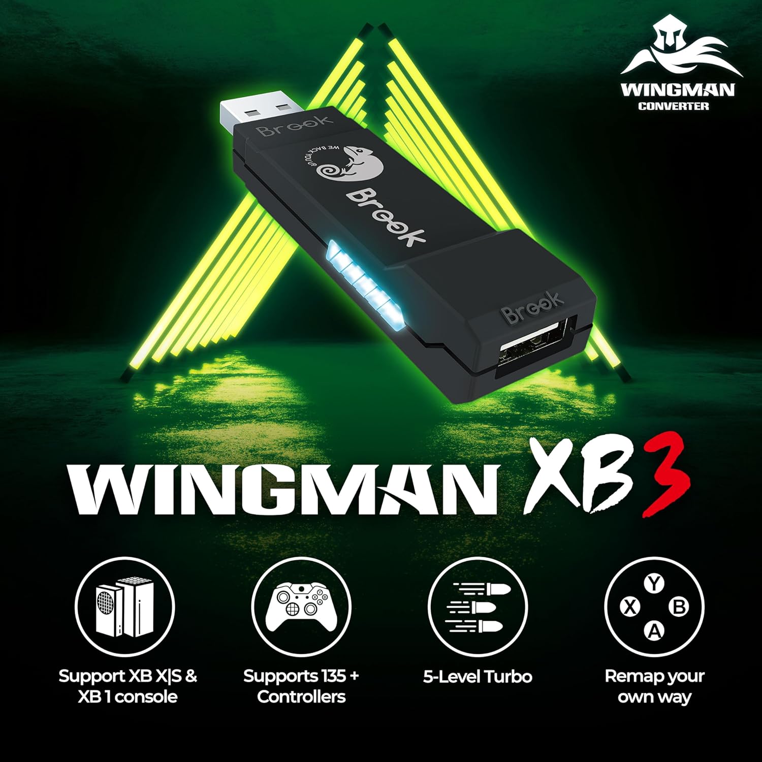 Detalle 2 de Brook Wingman XB 3 Converter: Wireless Controller Adapter for Xbox & PC with Remap & Turbo
