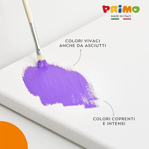 Detalle de PRIMO Valigetta Colori per Bambini +3 Anni con Tempere: 22 Tubetti da 12 ml + 2 Pennelli e Tavolozza Incluso