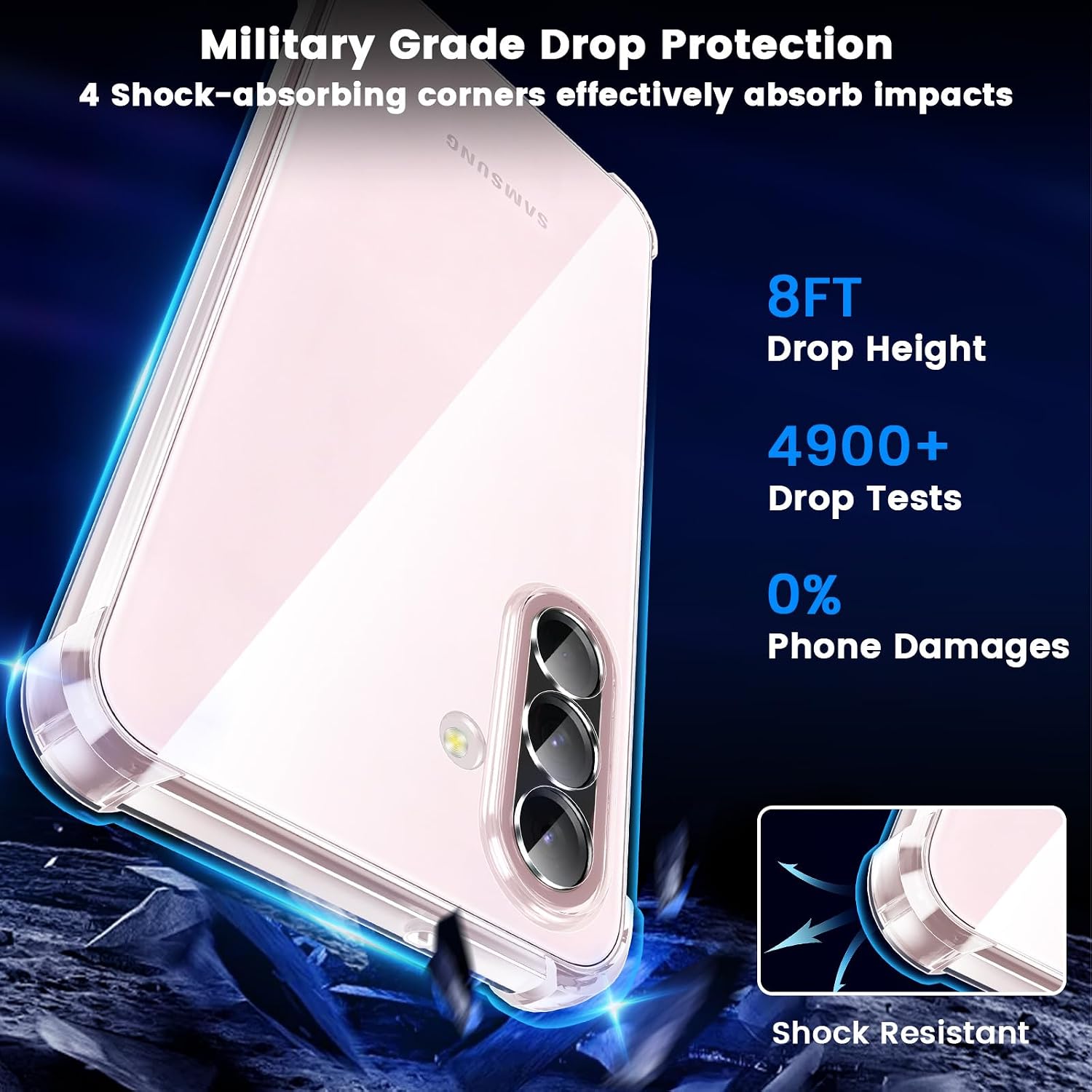 Detalle de Coque Yohii pour Samsung Galaxy A27 5G avec 2 Verre Trempé – Transparent et Protection Antichoc