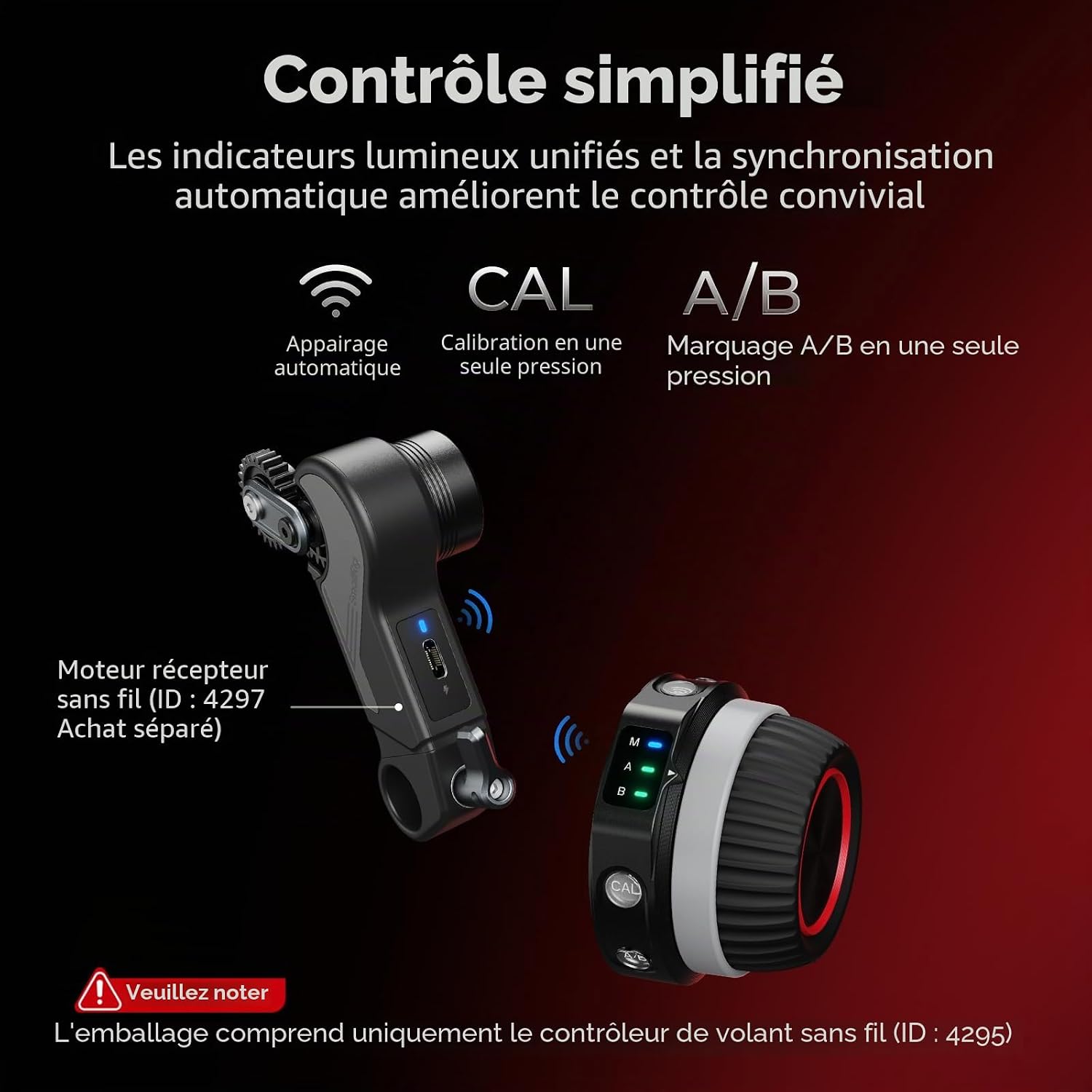 Detalle 2 de SMALLRIG Contrôleur de Volant Sans Fil (Lite) pour Follow Focus – AB sur Une Touche, 21 h d’autonomie
