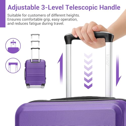 Thumbnail 4 de Kono Medium Suitcase with TSA Lock: 24-Inch Lightweight ABS+PC Hardshell