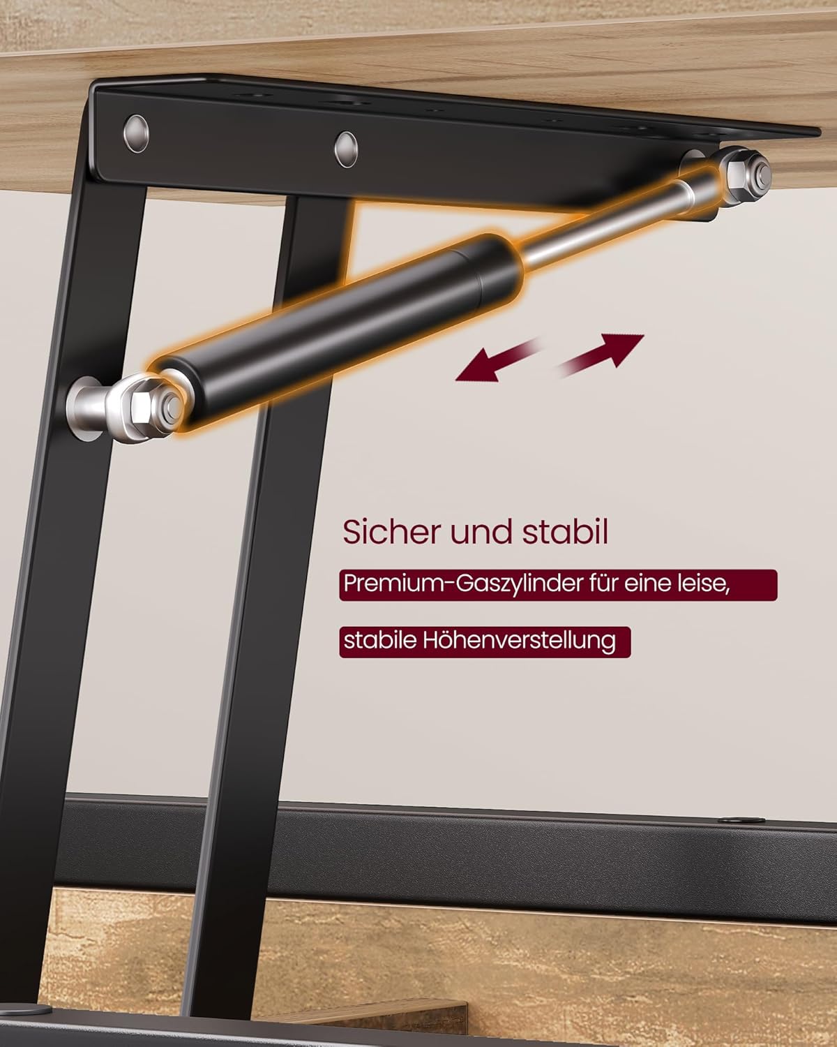 Thumbnail 5 de VASAGLE höhenverstellbarer Couchtisch LCT261LB02 im Industriestil mit Ablagefächern (50 x 100 cm)